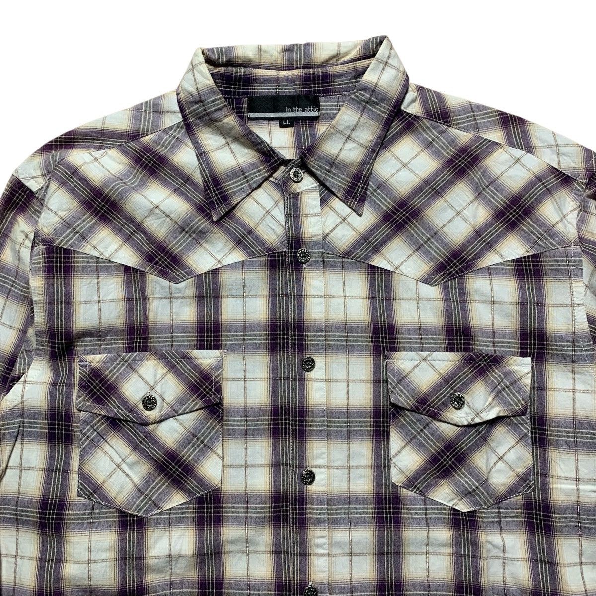 Japanese Brand In The Attic Multi Plaid Shirt Poem Crown On Back Size US L / EU 52-54 / 3 - 6 Thumbnail