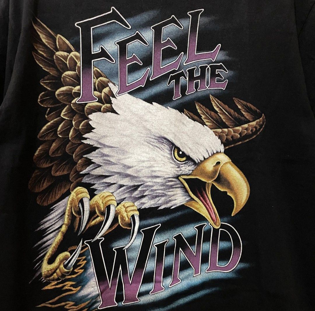 Vintage 90s American Thunder Feel The Wind Tshirt Kanye West Size US XL / EU 56 / 4 - 2 Thumbnail