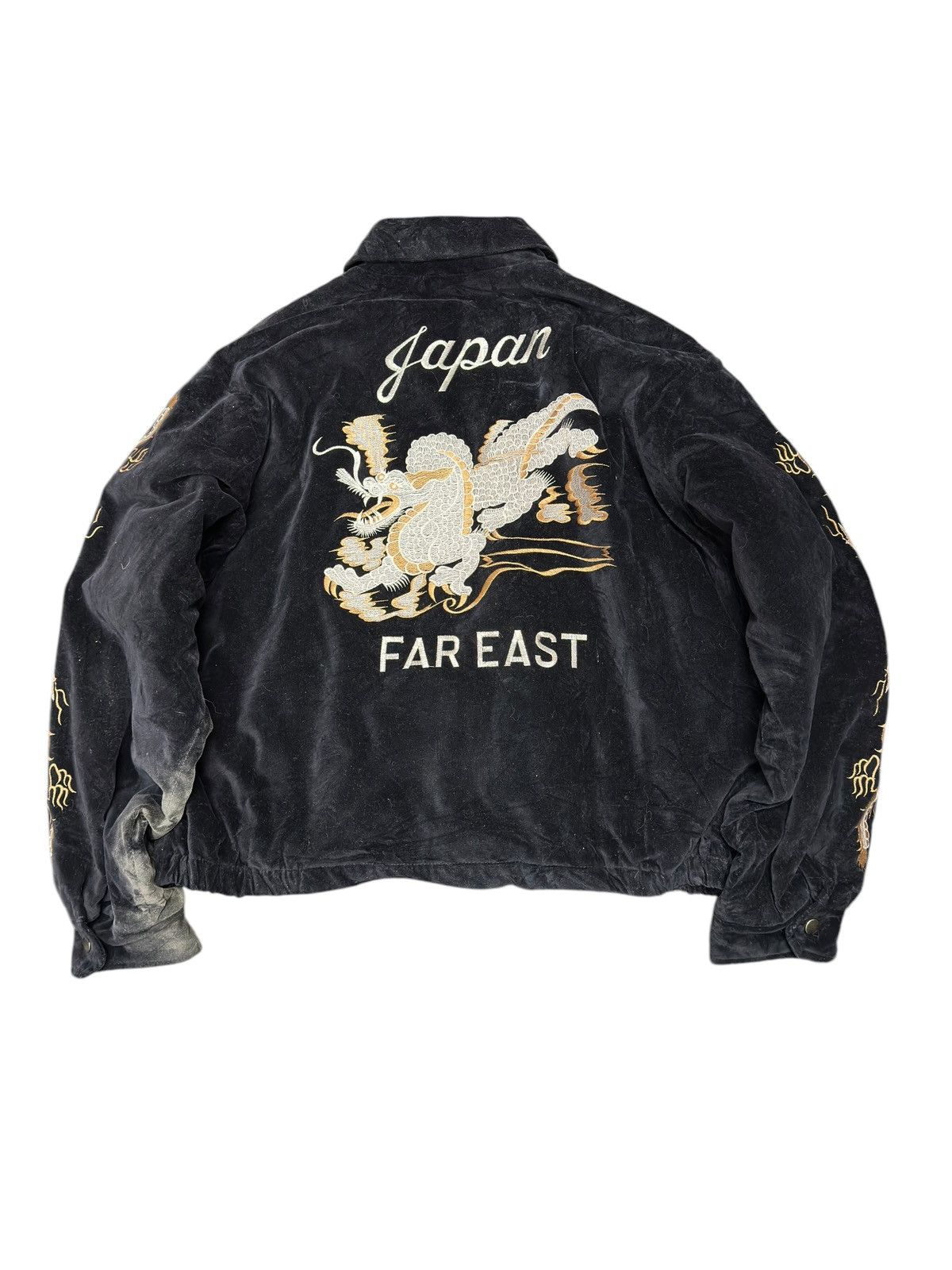 Vintage Vintage 90s Houston Velvet Sukajan Souvenir Jacket Sunfaded Size US L / EU 52-54 / 3 - 2 Thumbnail