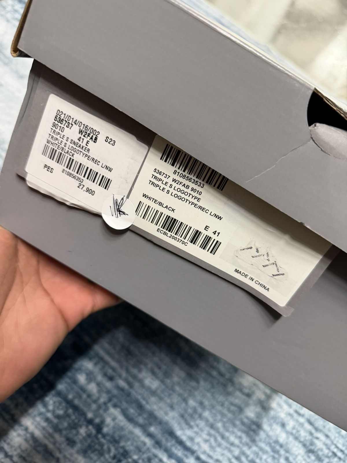Balenciaga Balenciaga Triple S Logotype Sneakers White / Black Size US 8 / EU 41 - 7 Thumbnail