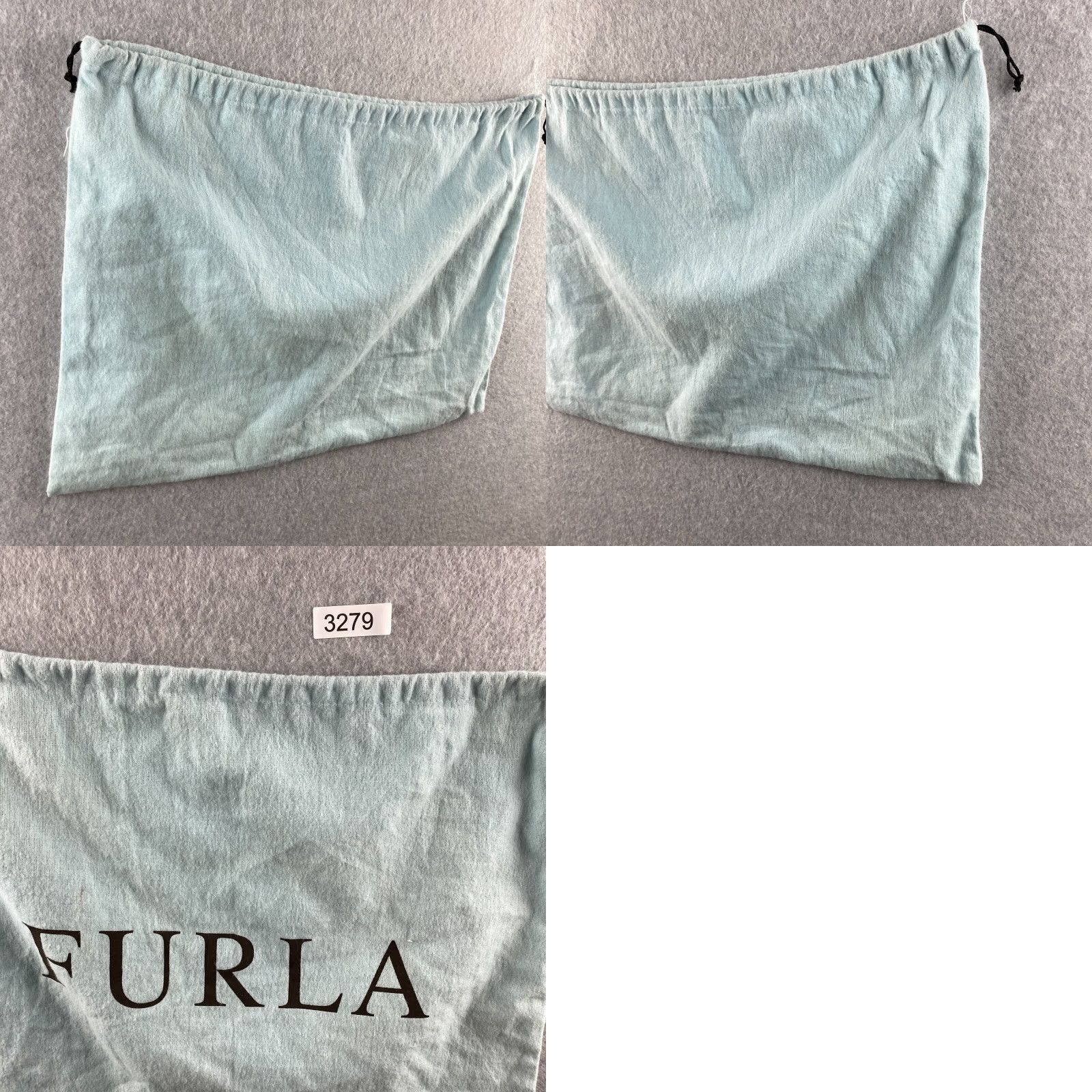 Furla Furla Duster Bag Blue 14x16 Pull String Drawstring Bag - Furla 14x16 Blue Duster Bag Size ONE SIZE - 8 Thumbnail