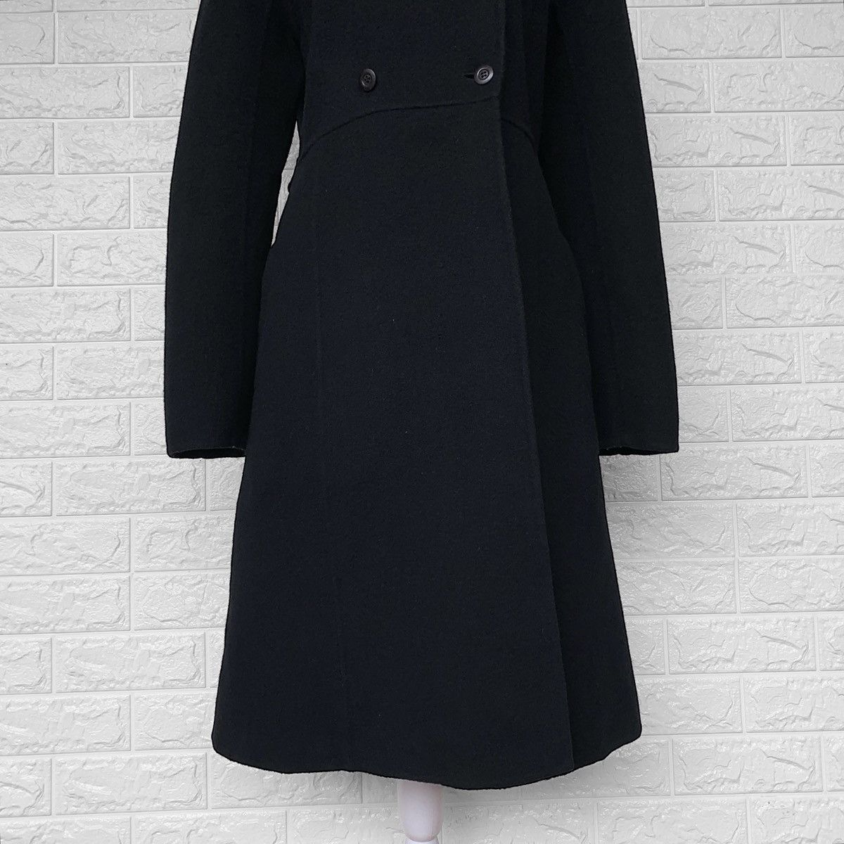 Tsumori Chisato ISSEY MIYAKE DOUBLE BREASTED WOOL DRESS COAT BLACK Size M / US 6-8 / IT 42-44 - 11 Thumbnail