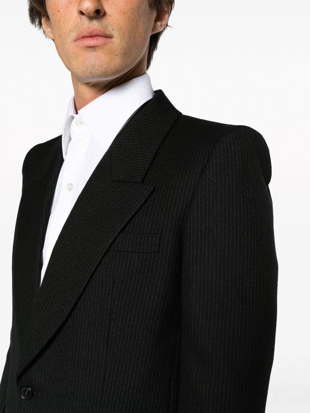 Saint Laurent Paris o1y0325 Blazer in Black Size US M / EU 48-50 / 2 - 2 Thumbnail