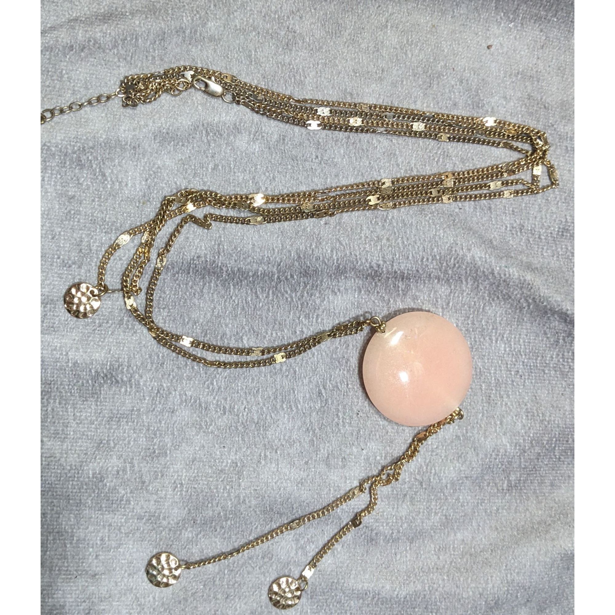 Other Layered Gold Chain Rose Quartz Sphere Pendant Necklace With Size ONE SIZE - 4 Thumbnail
