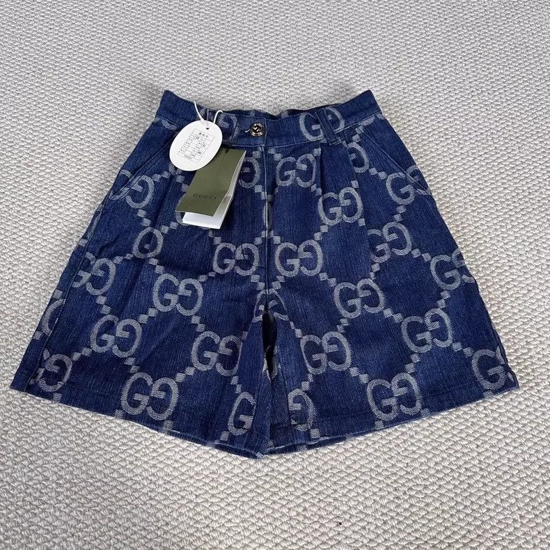 Gucci Gucci Double G full-print mid-waist casual shorts 2504-Next Size 24" / US 00 / IT 34 - 1 Thumbnail