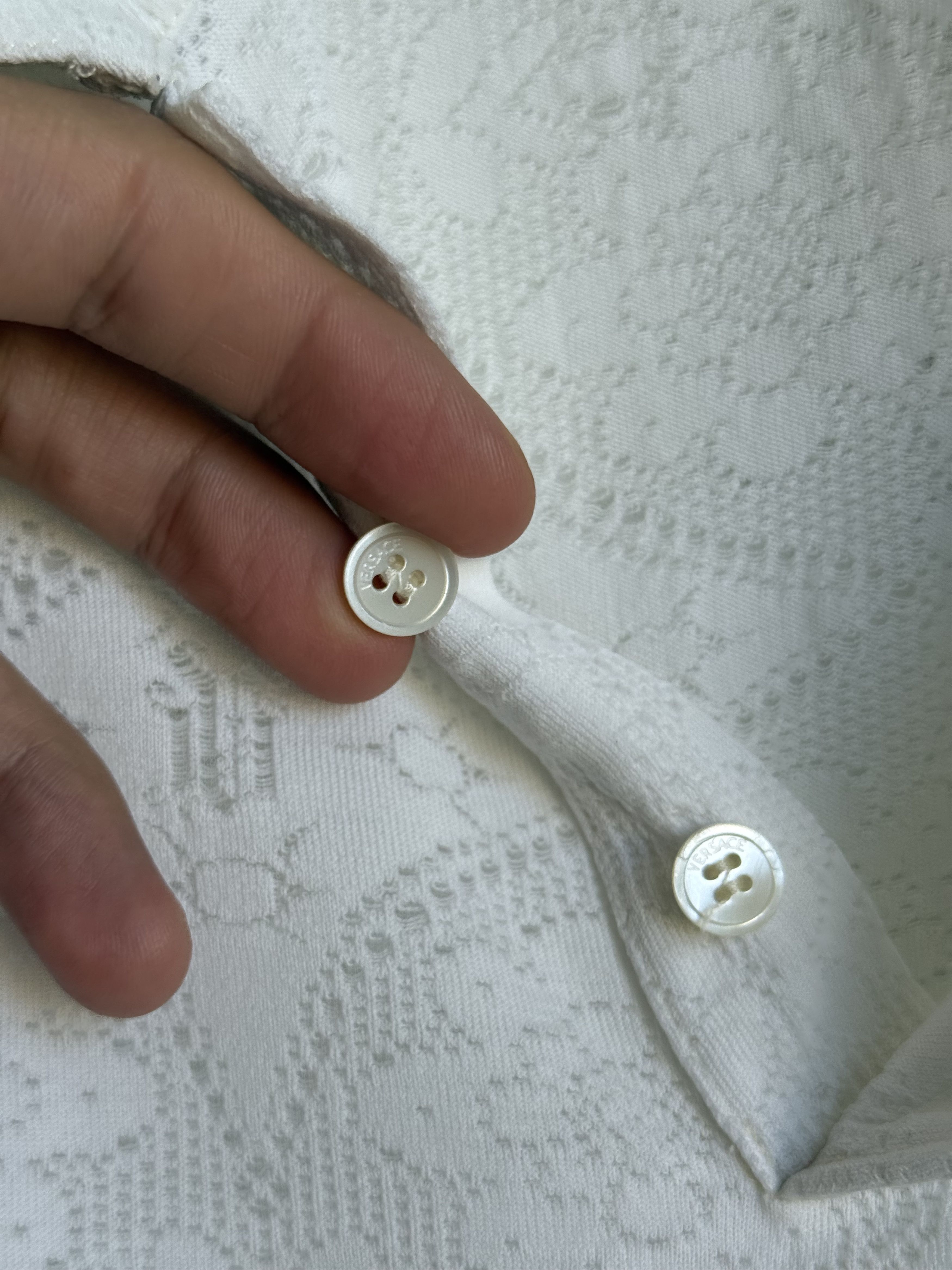 Versace Vintage Gianni Versace Couture tonal frolar baroque polo Size US L / EU 52-54 / 3 - 4 Thumbnail