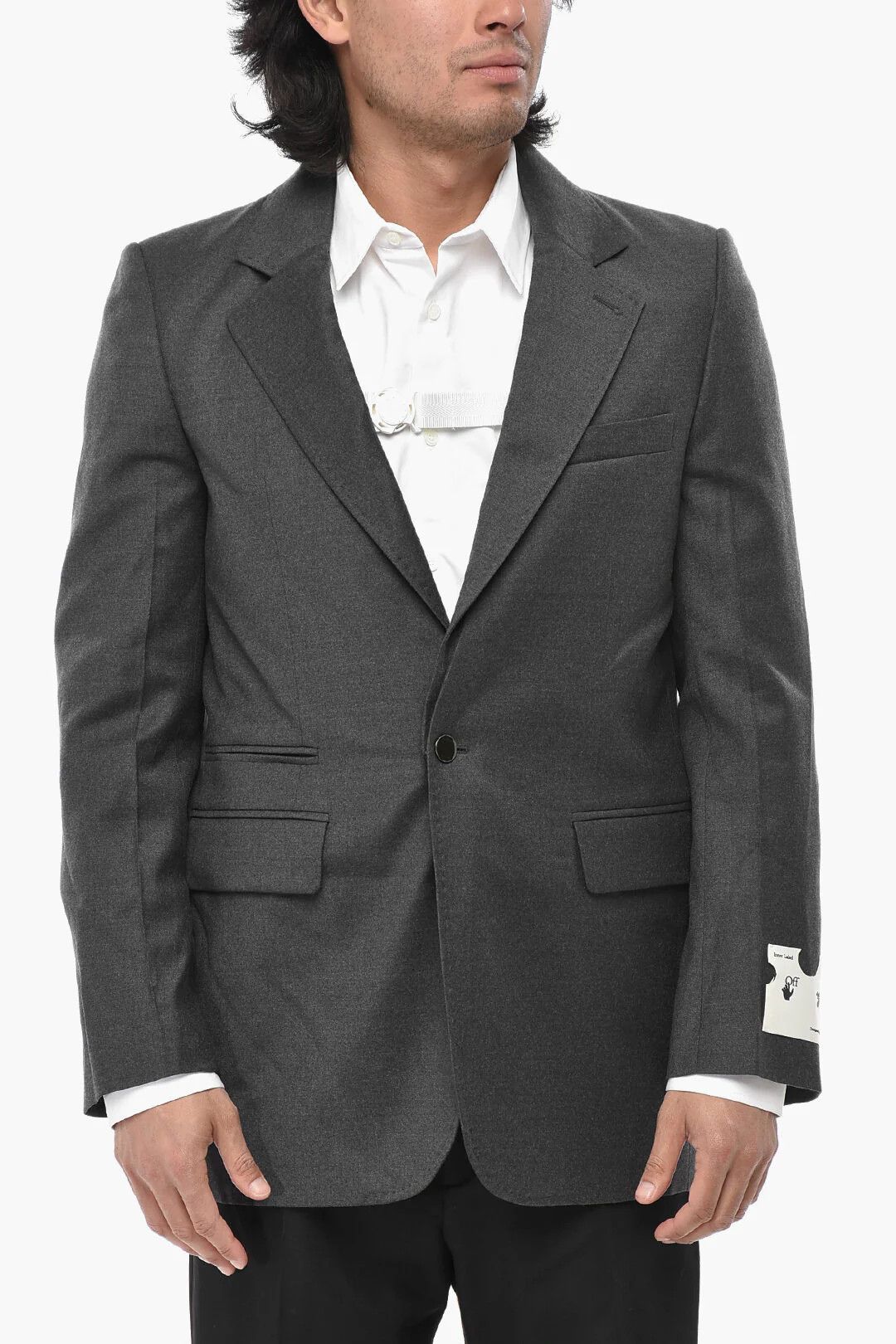 Off-White og1mm0426 3-Pocket Wool Blazer in Grey Size US M / EU 48-50 / 2 - 1 Thumbnail