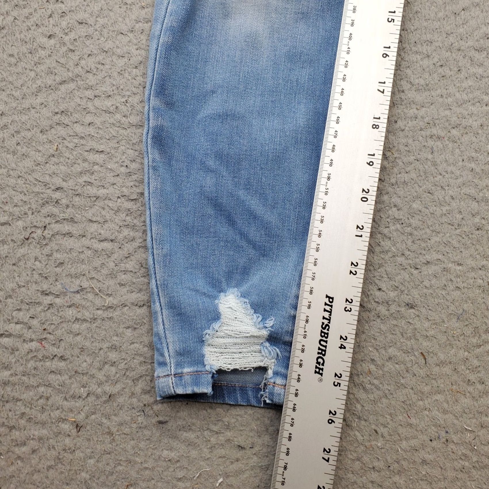 Vintage KanCan Jeans Women Size 11/29 Multi Denim Distressed Frayed Hem Skinny Low Waist Jeans Size 32" / US 10 / IT 46 - 4 Thumbnail