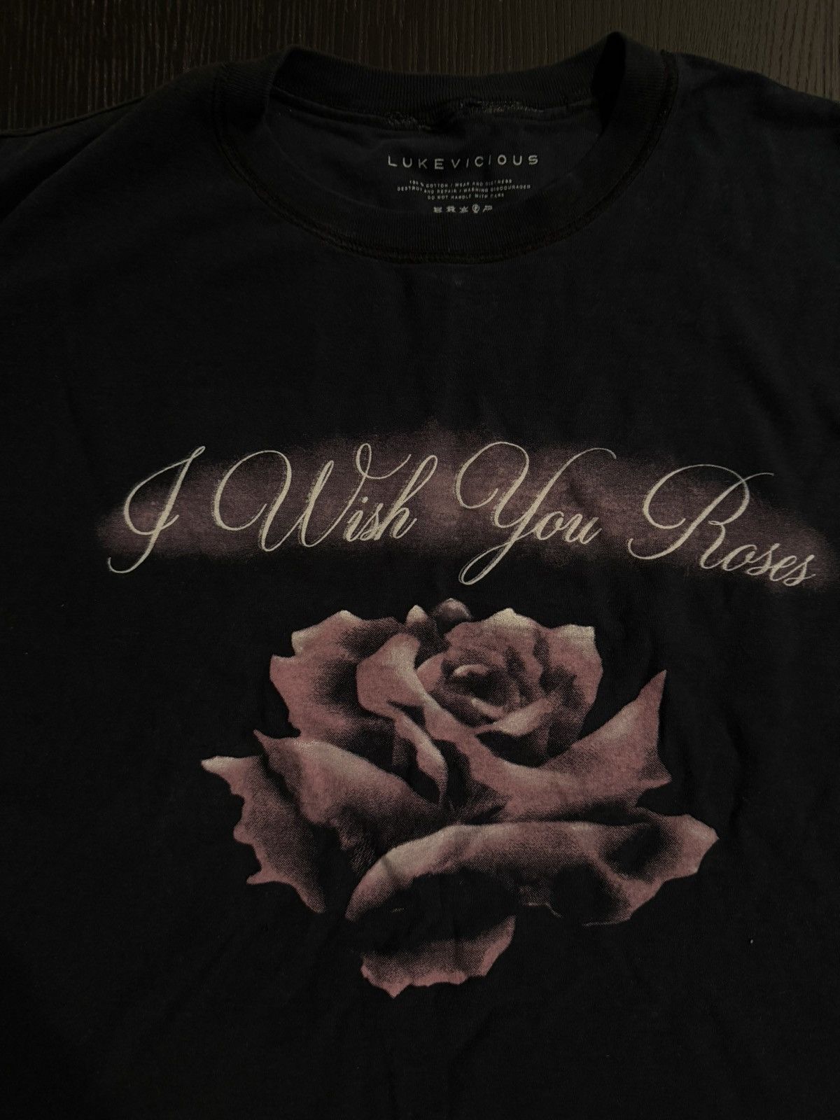 Luke Vicious Luke Vicious Vintage Flip Soft Navy Tee i Wish You Roses M Size US M / EU 48-50 / 2 - 2 Thumbnail