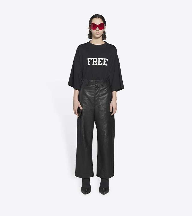 Balenciaga o1in1g1024 Cropped Pants in Black Size 26" / US 2 / IT 38 - 2 Thumbnail