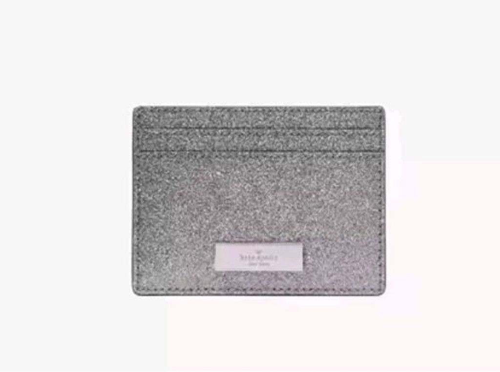 Kate Spade Kate Spade Kenzie Silver Glitter Card Holder NWT Size ONE SIZE - 1 Thumbnail