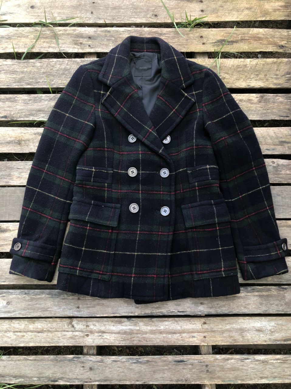 Japanese Brand × MOUSSY Moussy Tartan Wool Coat Jacket Size US S / EU 44-46 / 1 - 1 Thumbnail