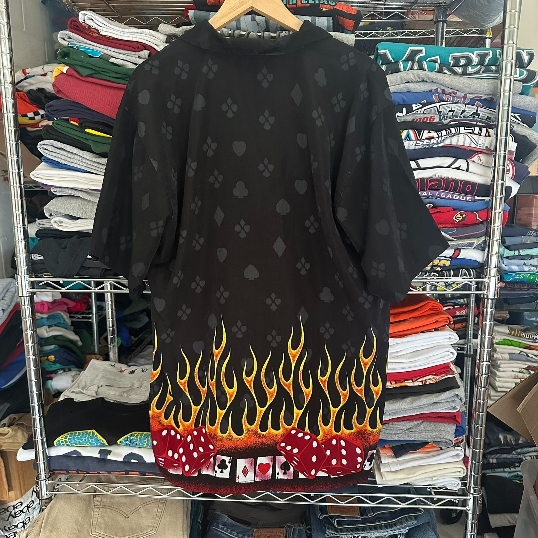 Vintage Vintag Y2K Tribal Flame Casino Bowling Shirt Guy Fieri Rocka Size US M / EU 48-50 / 2 - 5 Thumbnail