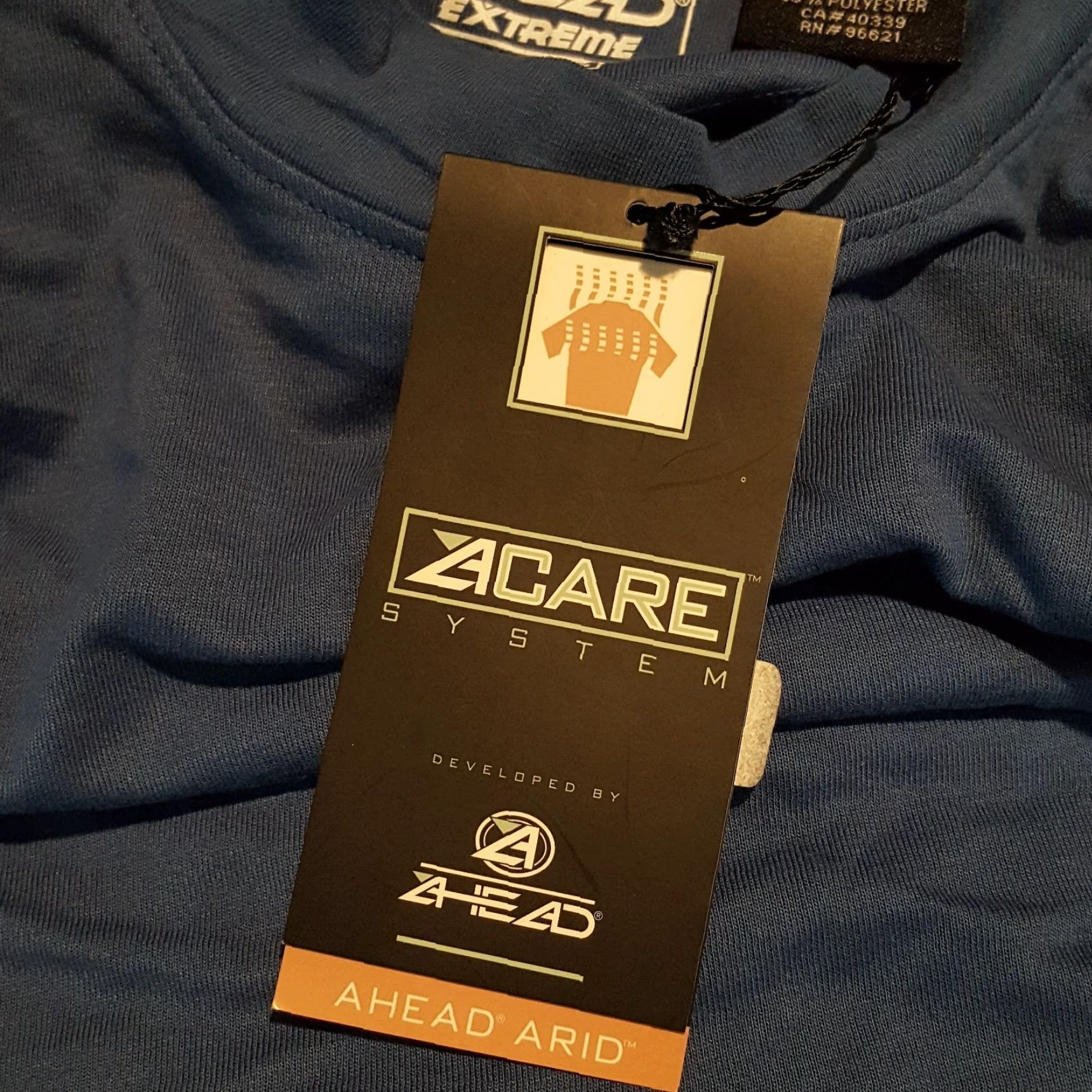 Vintage Outdoor Moisture Wicking Breathable Men's Size Large Blue Gym Workout T Shirt Size US L / EU 52-54 / 3 - 7 Thumbnail