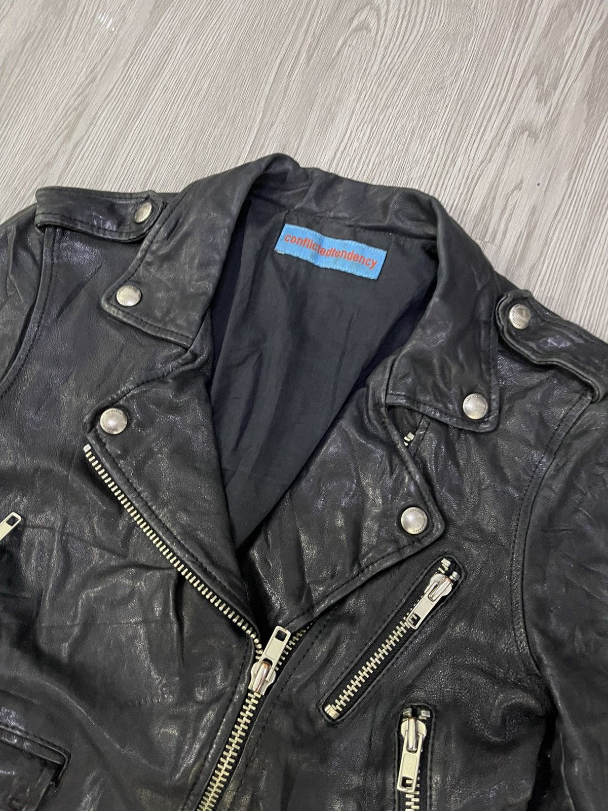 Genuine Leather Conflictedtendency sheep skin cropped biker jacket Size S / US 4 / IT 40 - 4 Thumbnail