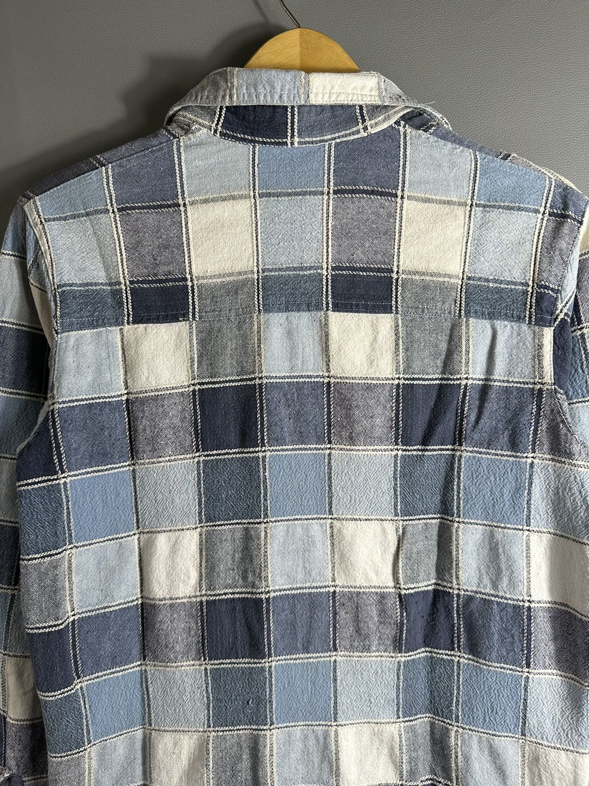 Beauty Beast 2000s PATCHWORK KAPITAL JUNYA ISSEY YOHJI STYLE SHIRT BUTTON Size US L / EU 52-54 / 3 - 4 Thumbnail