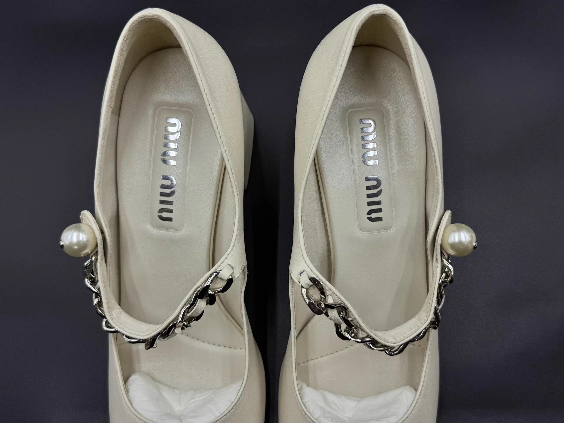 Miu Miu MIU MIU Ivory Mary Jane Slip-on Block Heel 6.5cm 39 Size US 9 / IT 39 - 7 Thumbnail