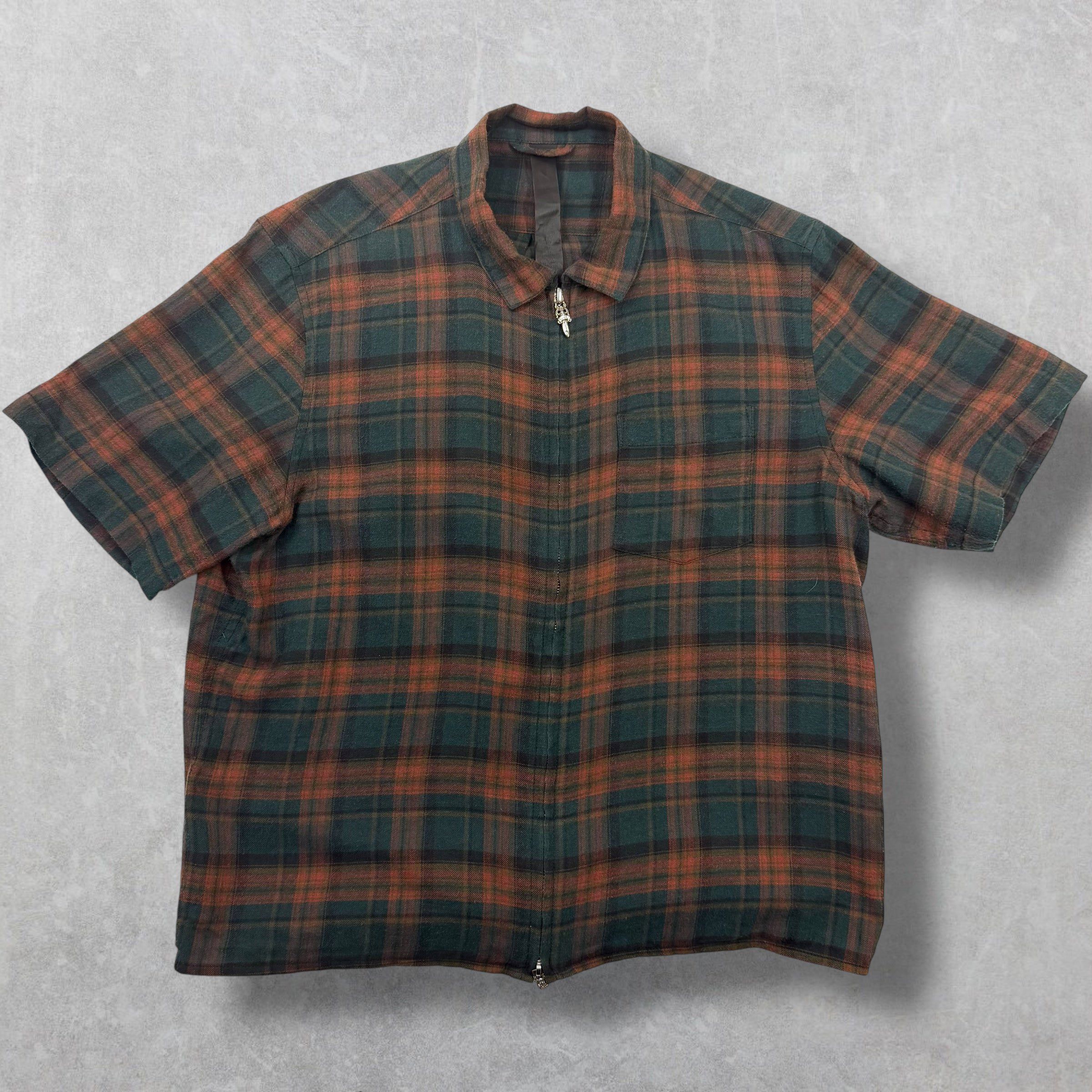 Chrome Hearts Chrome Hearts Green/Red Plaid Zip Up Shirt Small Size US S / EU 44-46 / 1 - 2 Thumbnail