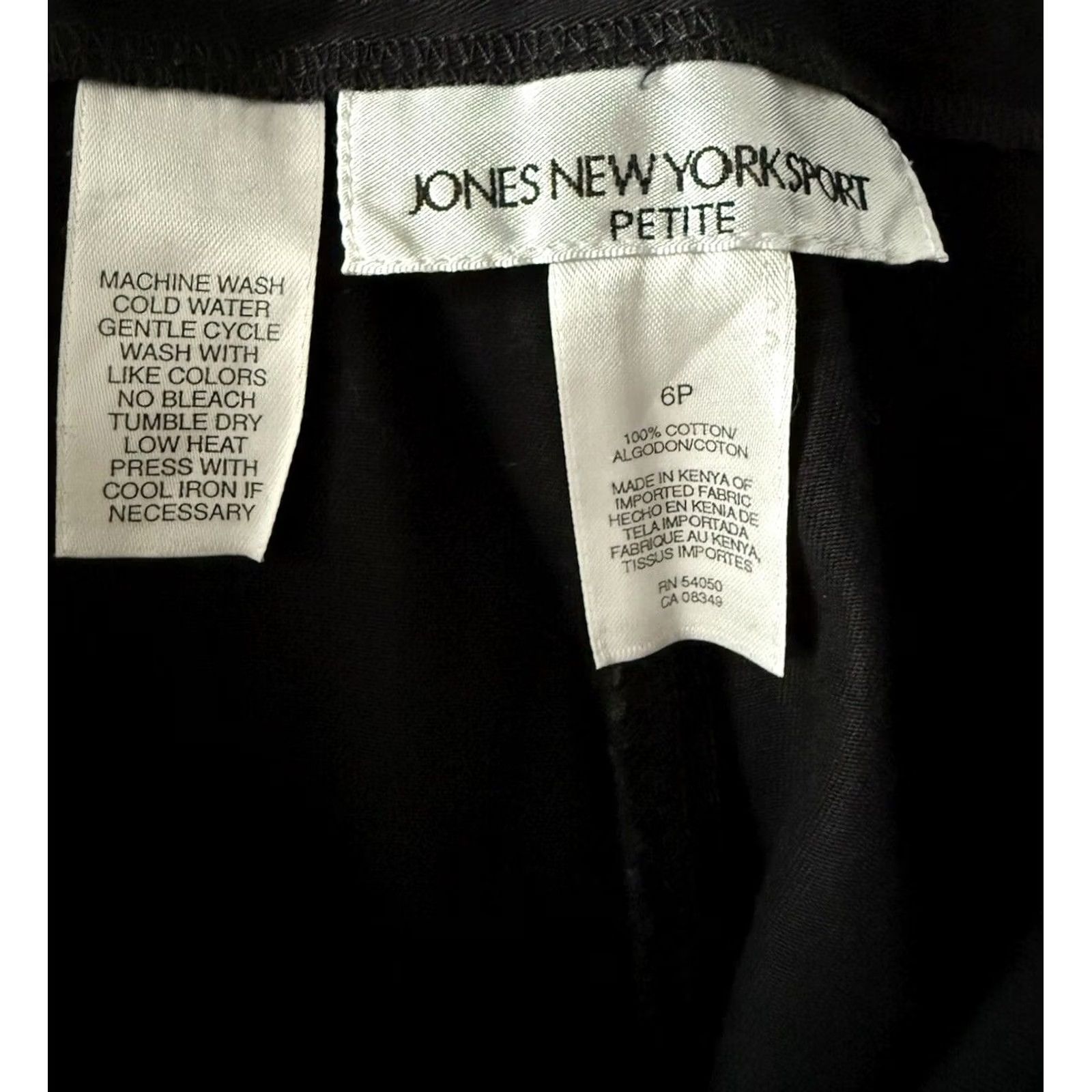 Jones New York NWT Jones New York Black Paperbag Wide Leg Cotton Twill Pants Womens 6P (27x18) Size 28" / US 6 / IT 42 - 3 Thumbnail
