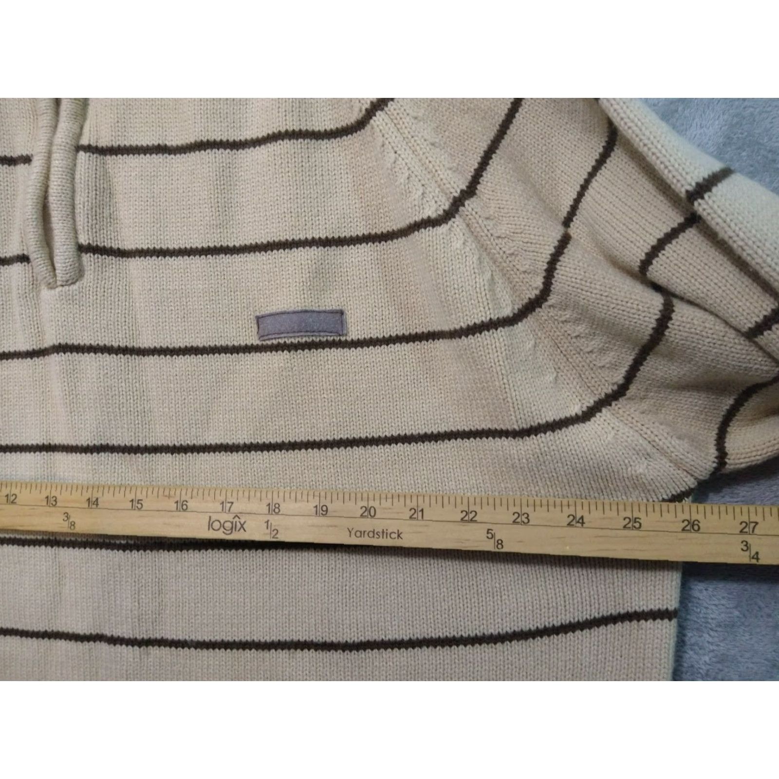 Southpole VINTAGE Southpole Sweater Mens 2XL Beige Striped Pullover 1/4 Zip Hip Hop Y2K Classic 90s Shirt Mens Size US XXL / EU 58 / 5 - 4 Thumbnail