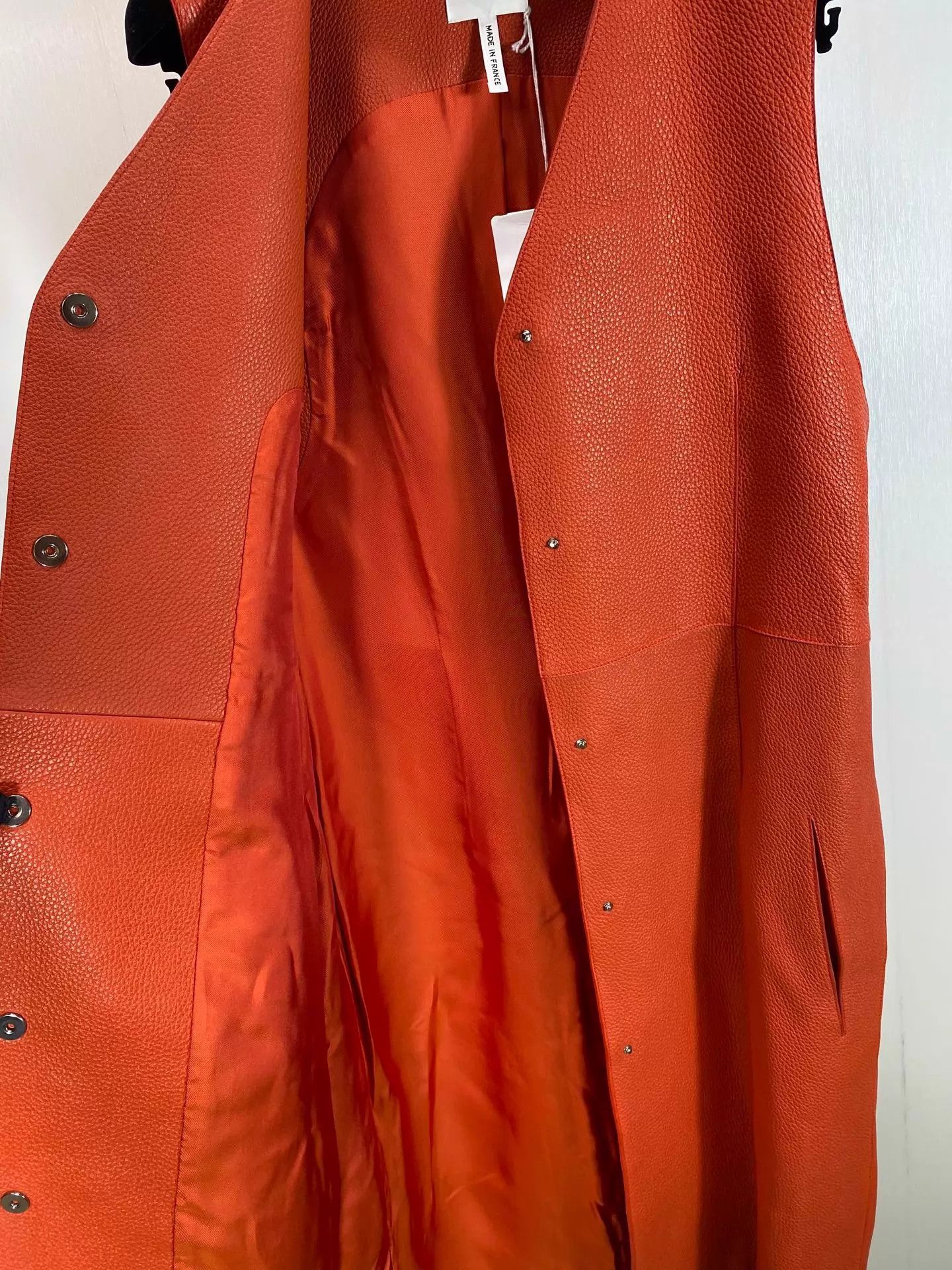Hermes Hermes Orange V-Neck Suede Vest-Dress 38 NWT Size S / US 4 / IT 40 - 7 Thumbnail