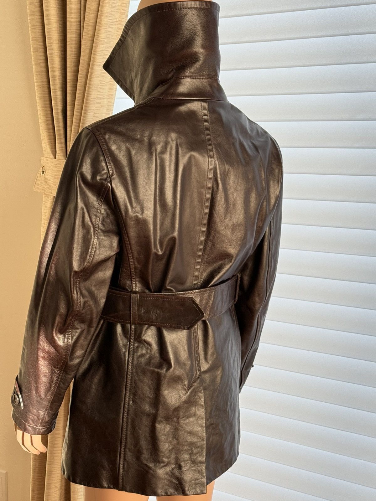 Dolce & Gabbana New Dolce & Gabbana Bullskin Leather Trench Coat Overcoat Size US L / EU 52-54 / 3 - 6 Thumbnail