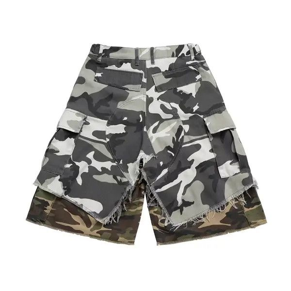 Japanese Brand Kihara x Kida Fake Two Piece Spliced Camouflage Cargo Shorts Size US 32 / EU 48 - 5 Thumbnail