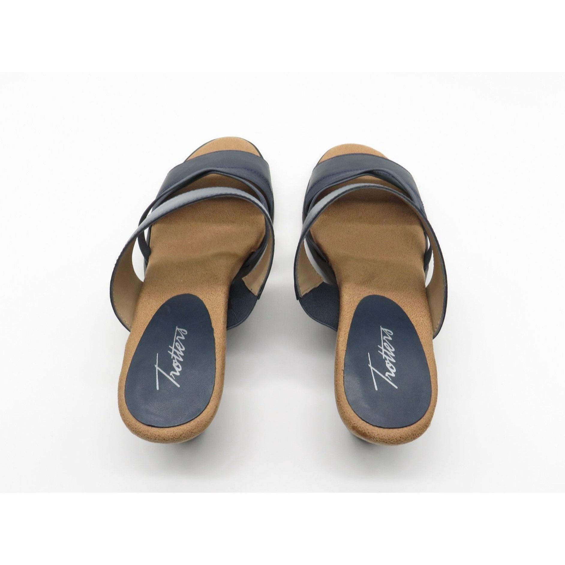 Other Trotters Womens Navy Blue Heeled Sandals 10 Leather Upper NE Size US 10 / IT 40 - 3 Thumbnail