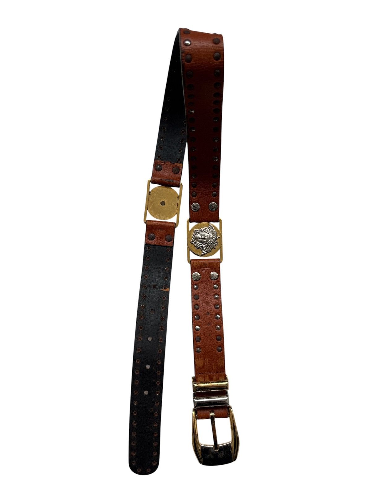 Versace 1990s Gianni Versace Medusa Stud Belt Size ONE SIZE - 1 Thumbnail