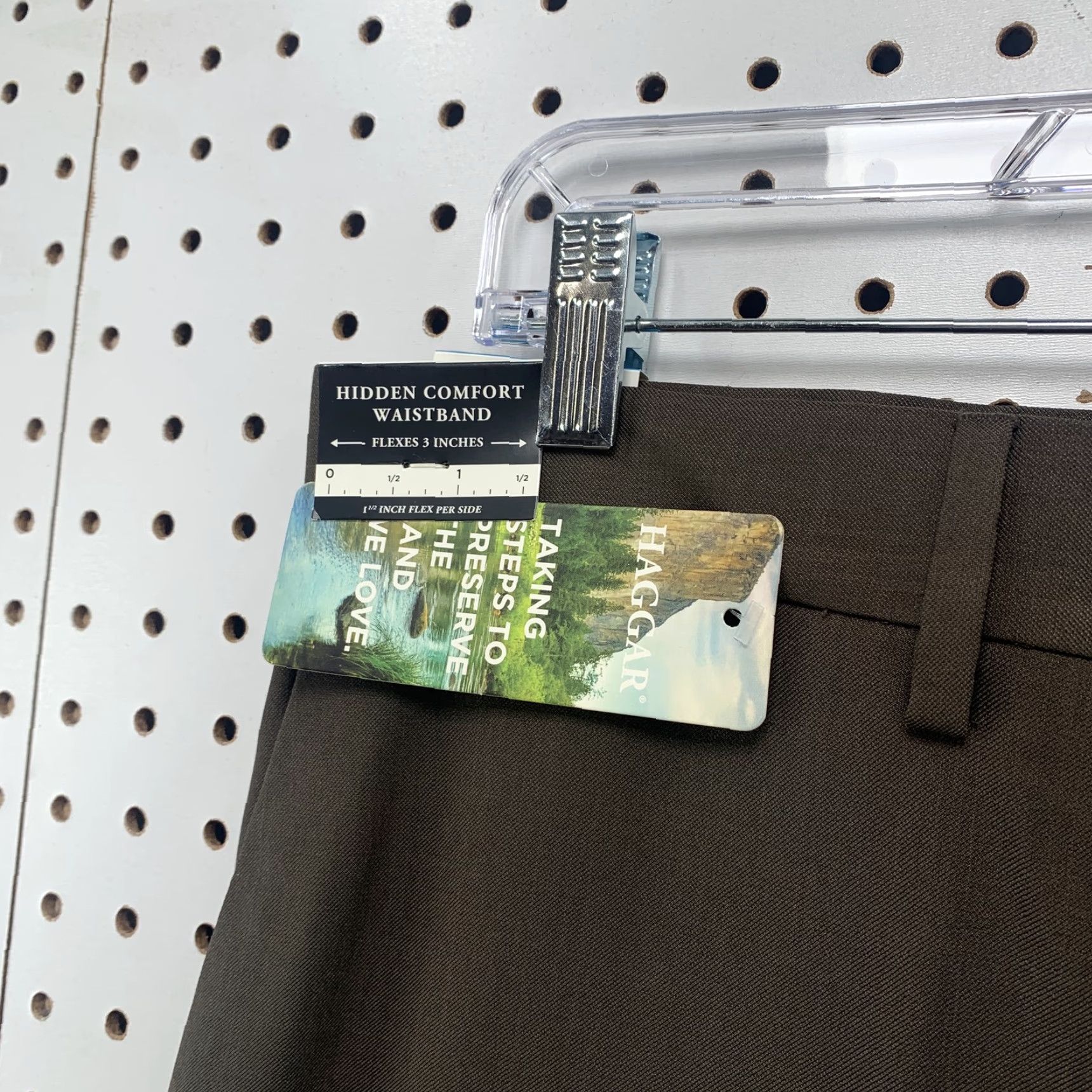 Haggar Haggar Dress Pants Mens 36X30 Brown Hidden Comfort Classic Fit NWT NEW Size US 36 / EU 52 - 2 Thumbnail