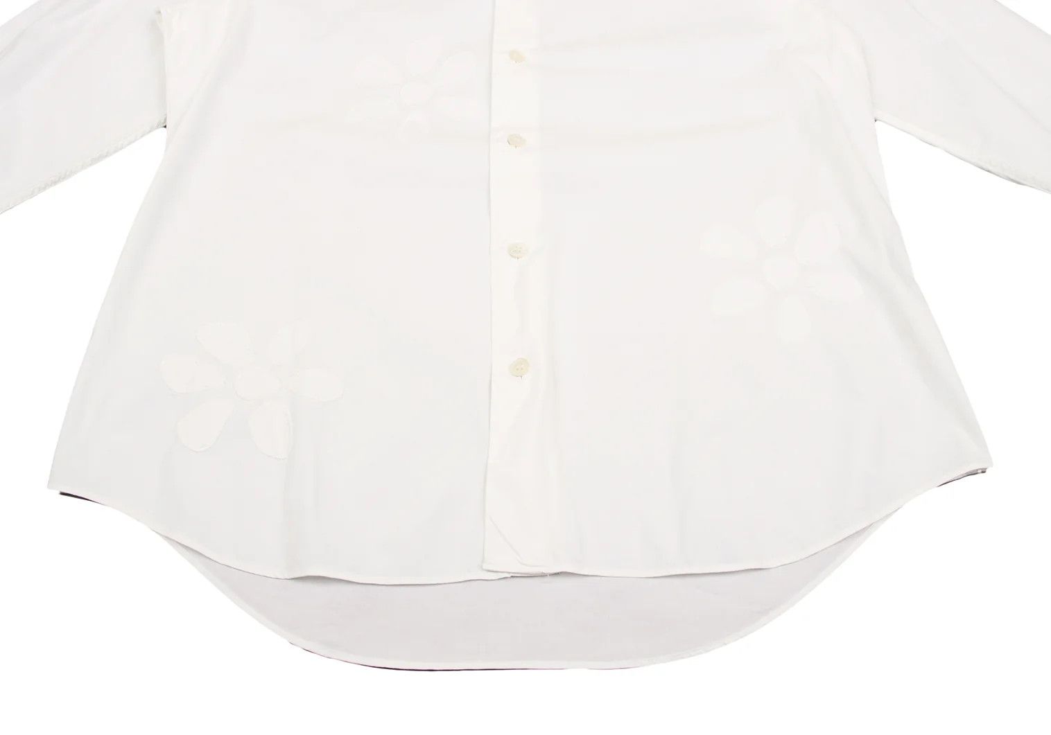 Issey Miyake Front Flower Patch Design Long Sleeve Shirt Off White Size US S / EU 44-46 / 1 - 11 Thumbnail