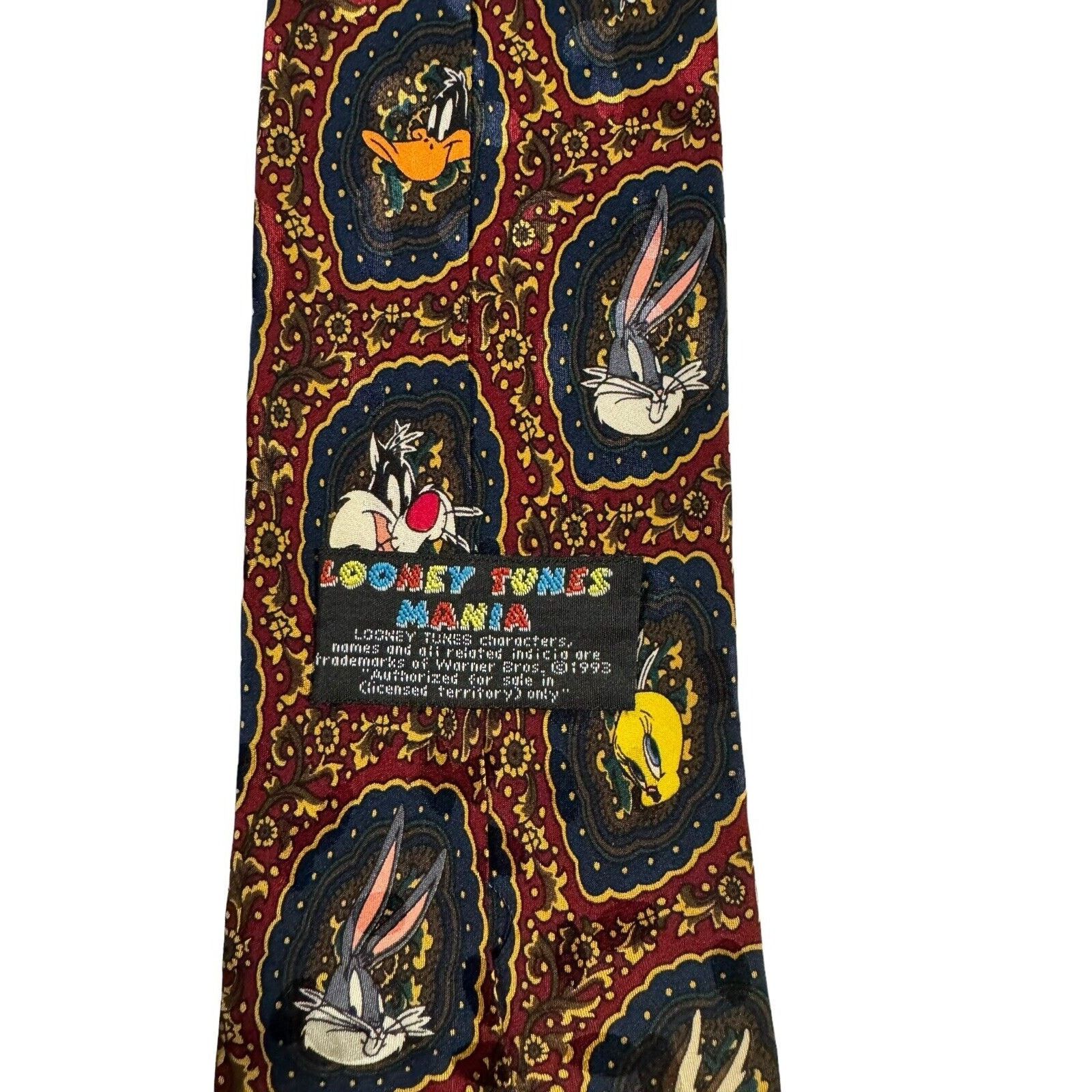 Vintage Looney Tunes Mania Portraits Bugs Bunny Daffy Necktie Size ONE SIZE - 4 Thumbnail