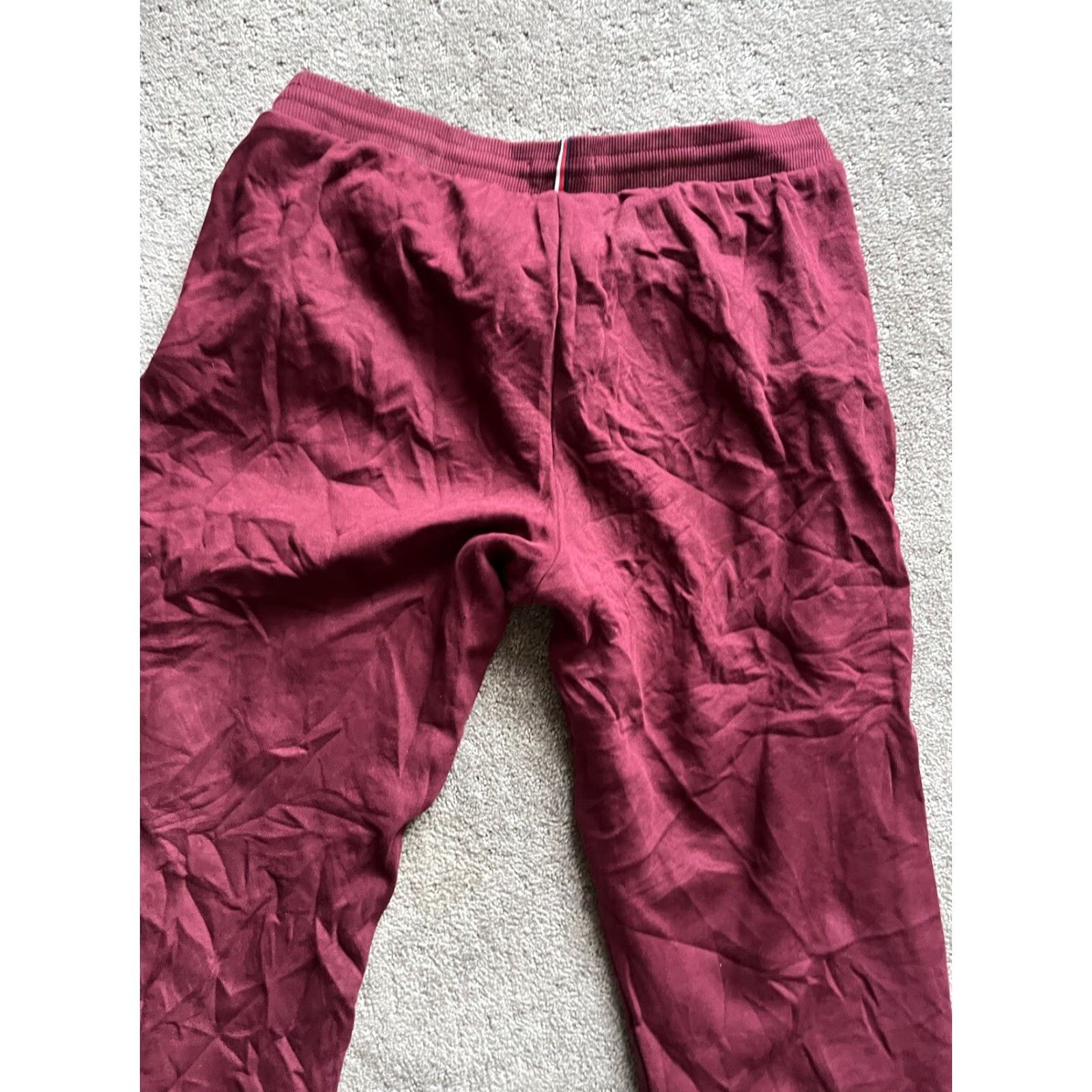 Tommy Hilfiger TOMMY HILFIGER Women's Joggers Sweatpants M Maroon Drawstring Spell Out Activewear Sports Size 32" / US 10 / IT 46 - 4 Thumbnail