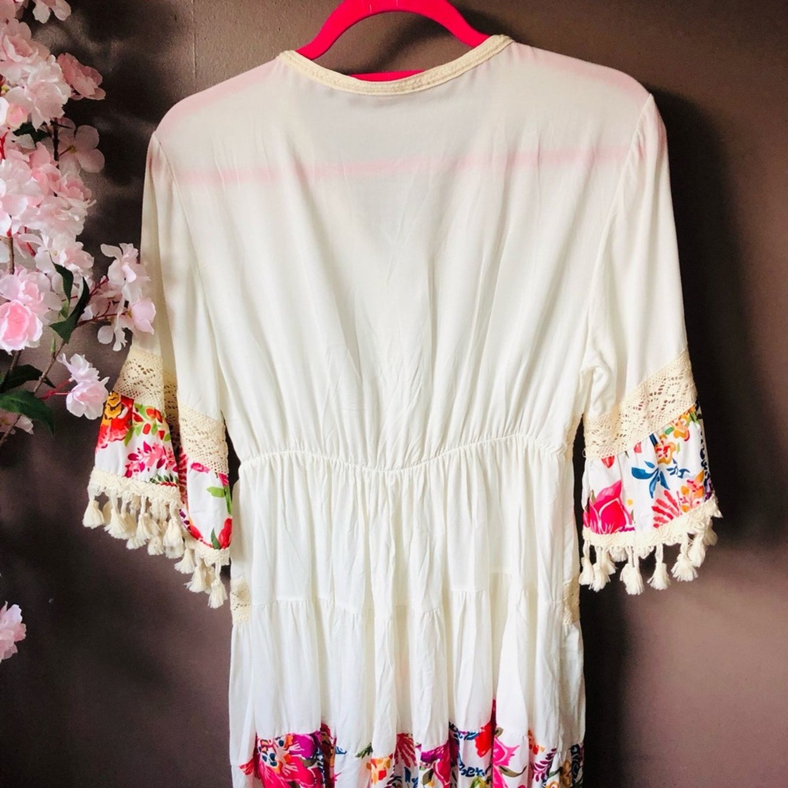 Other Dress beach vacation floral with Pom pom trim. Size S / US 4 / IT 40 - 9 Thumbnail