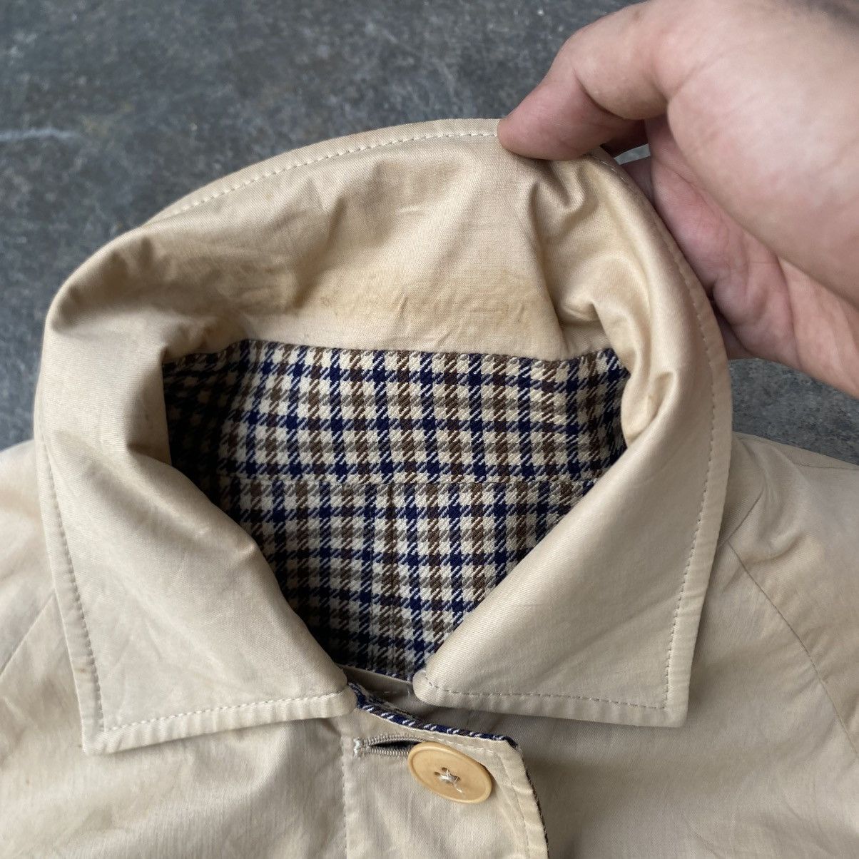 Aquascutum Aquascutum Reversible Houndstooth Balmacaan & Beige Mac Coat Size XL / US 12-14 / IT 48-50 - 21 Thumbnail