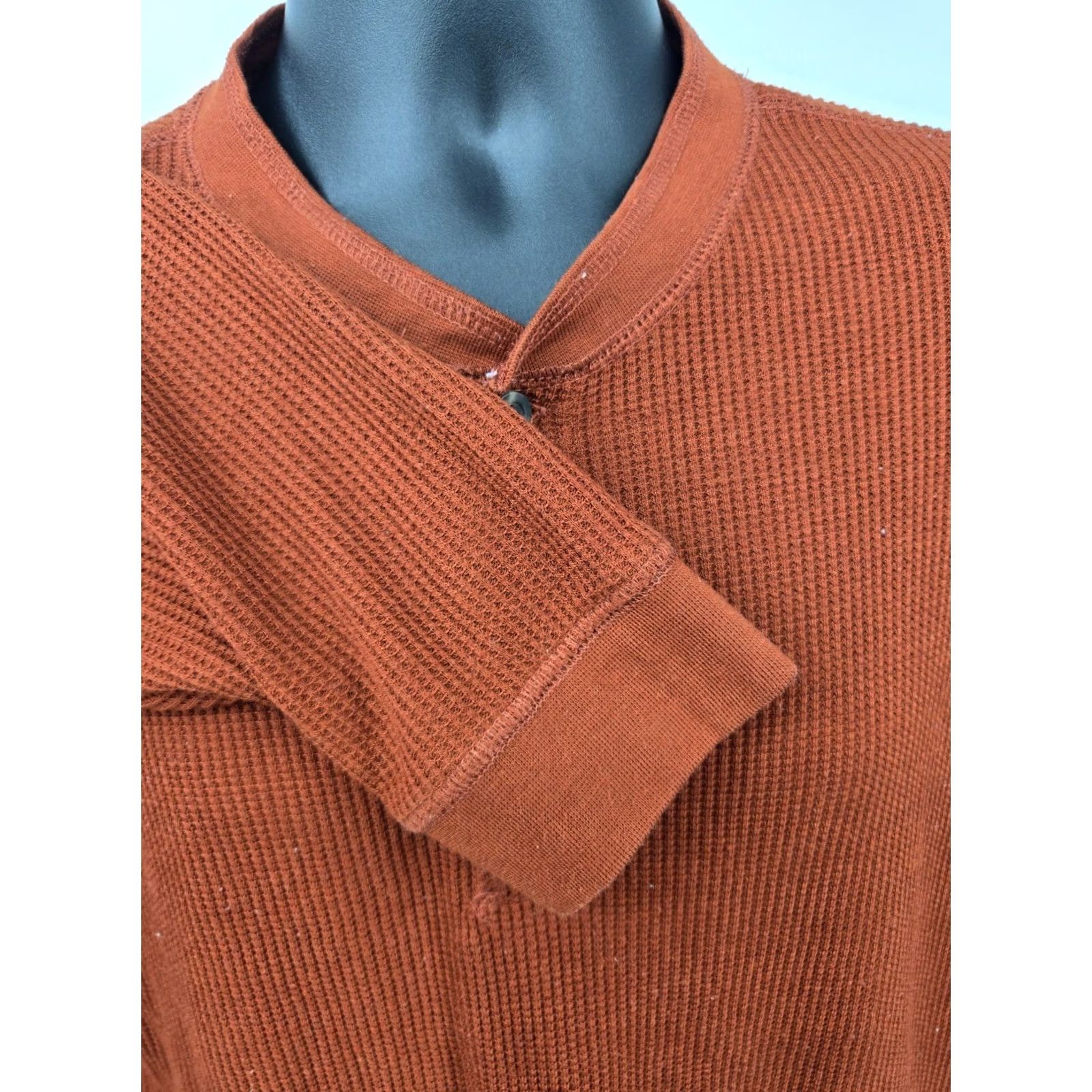 Vintage Alpine Lakes Henley Shirt 2XL Brick Red Thermal Knit Long Sleeve Men Size US XXL / EU 58 / 5 - 5 Thumbnail