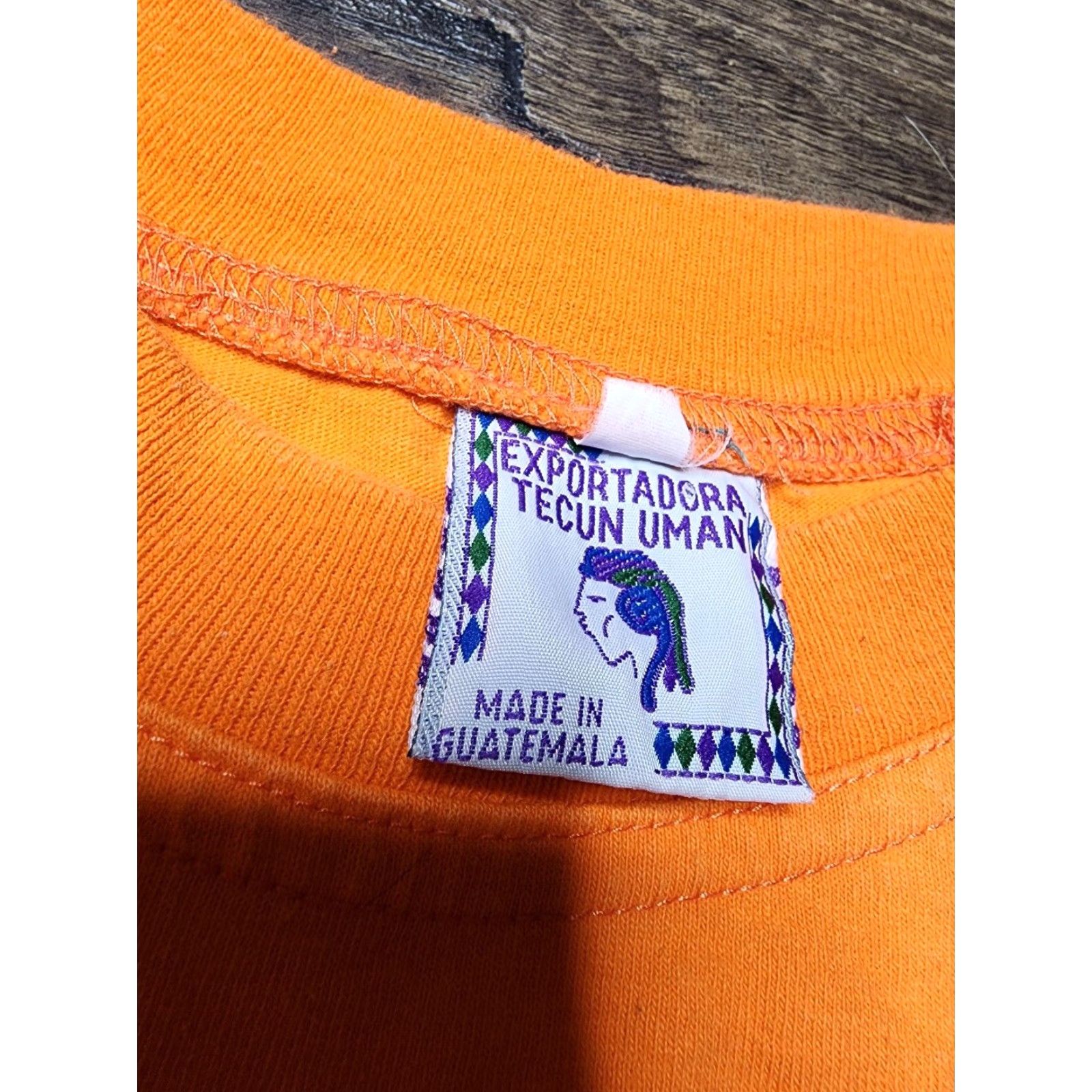 Vintage VINTAGE Womens XL Hand Embroidered Guatemalan Cotton Orange T Shirt Size XL / US 12-14 / IT 48-50 - 5 Thumbnail