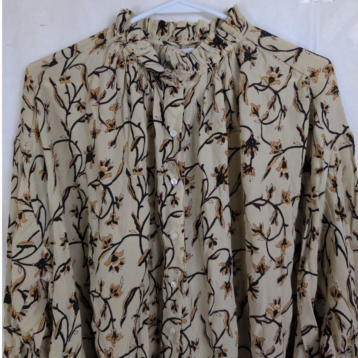 DOEN Doen floral ruffle collar tie sleeve button up top Size Sm Size S / US 4 / IT 40 - 6 Thumbnail