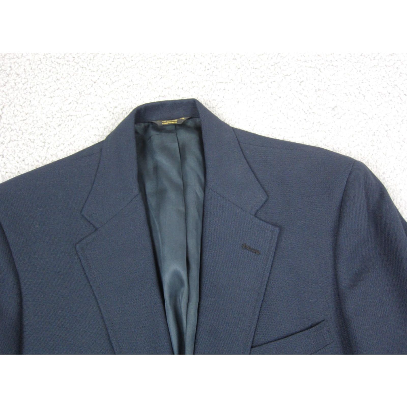 Vintage VINTAGE Palm Beach Blazer Mens 42L Blue Sport Coat Suit Hopsack Gold Jacket - 80s 90s Notch Lapel Two-Button Single-Breasted Dry Clean Only Size 42R - 2 Thumbnail