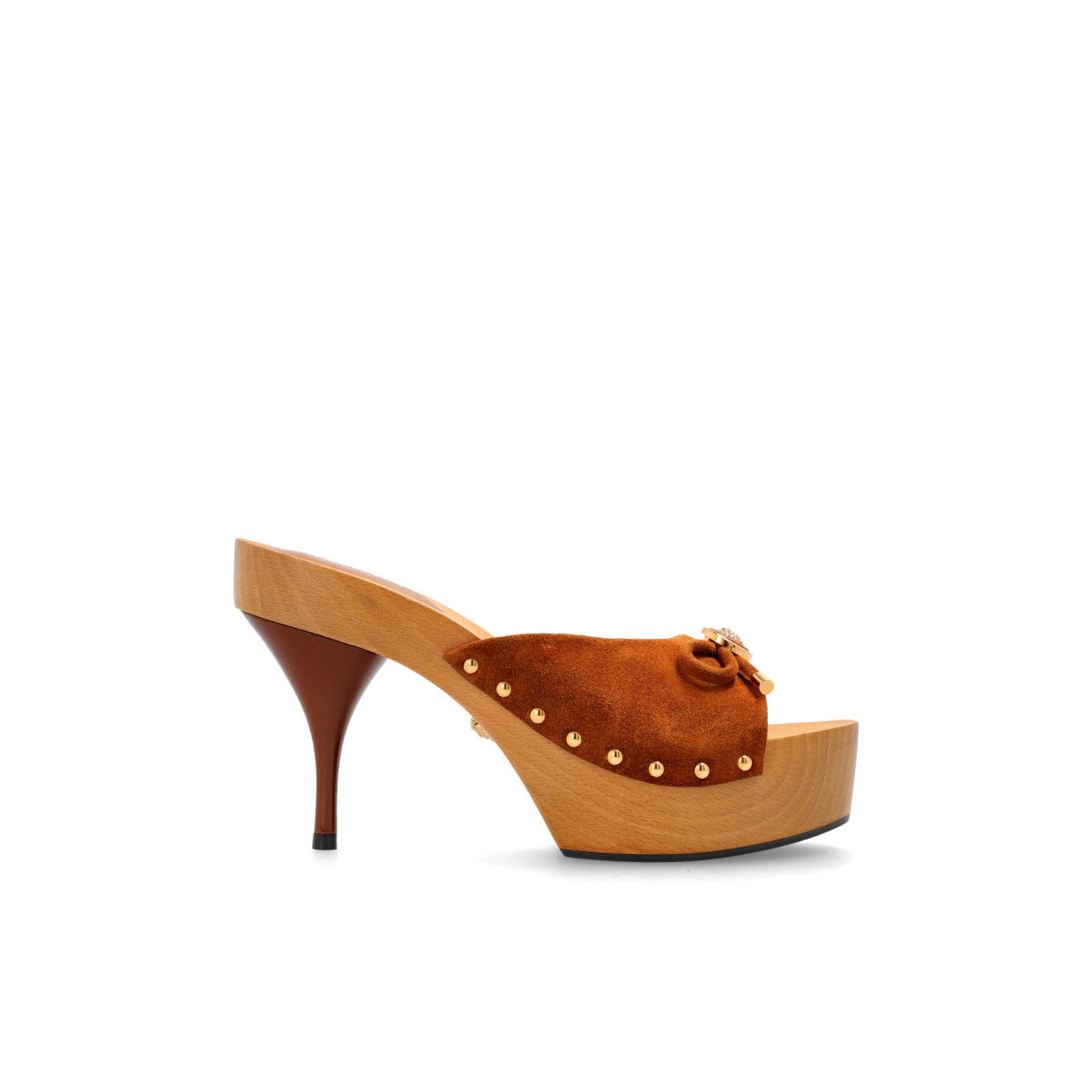 Versace VERSACE Medusa Head Brown Platform Sandals New & Authentic ( Size US 9 / IT 39 - 1 Thumbnail