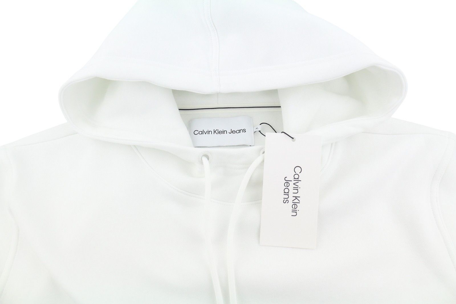 Calvin Klein XL Bright White Hooded Logo Pullover Hoodie 87447 Size US XL / EU 56 / 4 - 4 Thumbnail