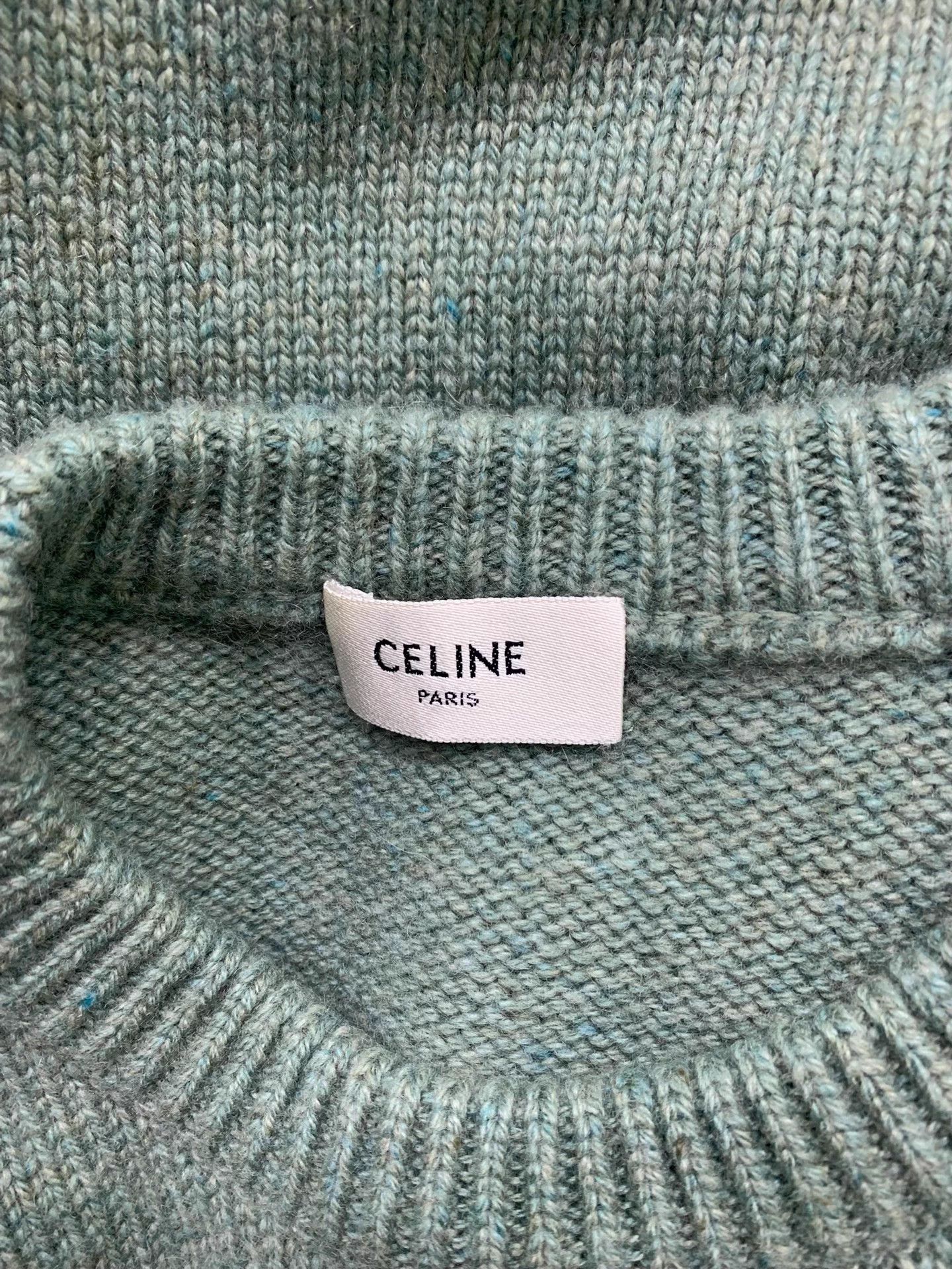 Celine Old Celine Green Cashmere Sweater Size S New Size S / US 4 / IT 40 - 4 Thumbnail