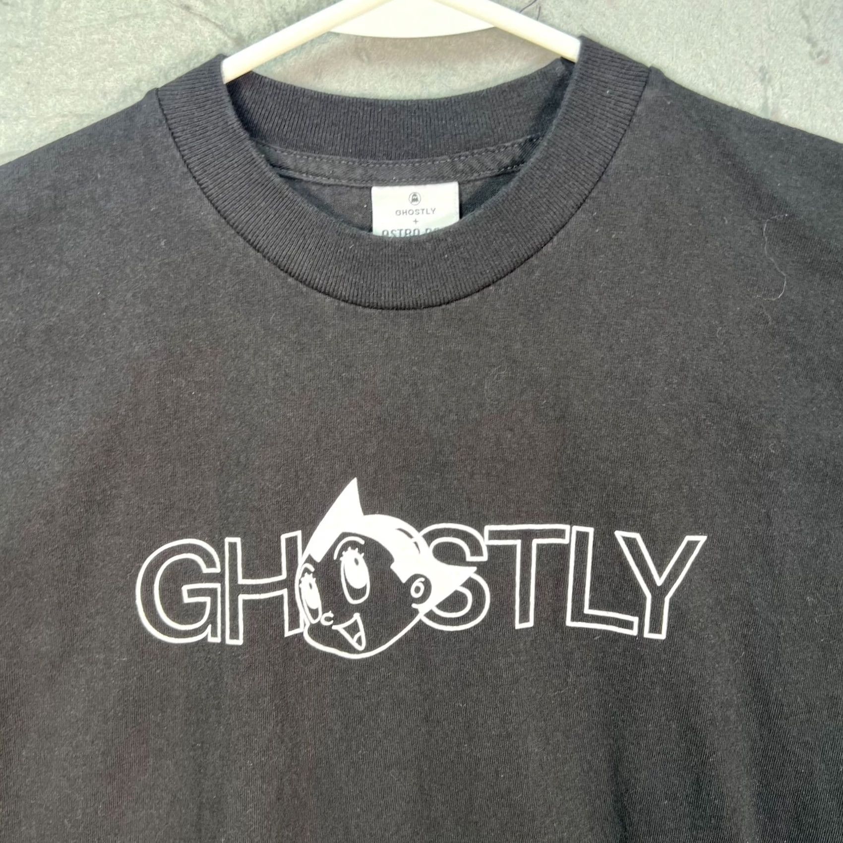 Vintage Ghostly + Astro Boy Mens Size Medium Black T-Shirt 100% Cotton Graphic Crew Neck Short Sleeve Vintage/All Season Mens Clothing Size US M / EU 48-50 / 2 - 4 Thumbnail