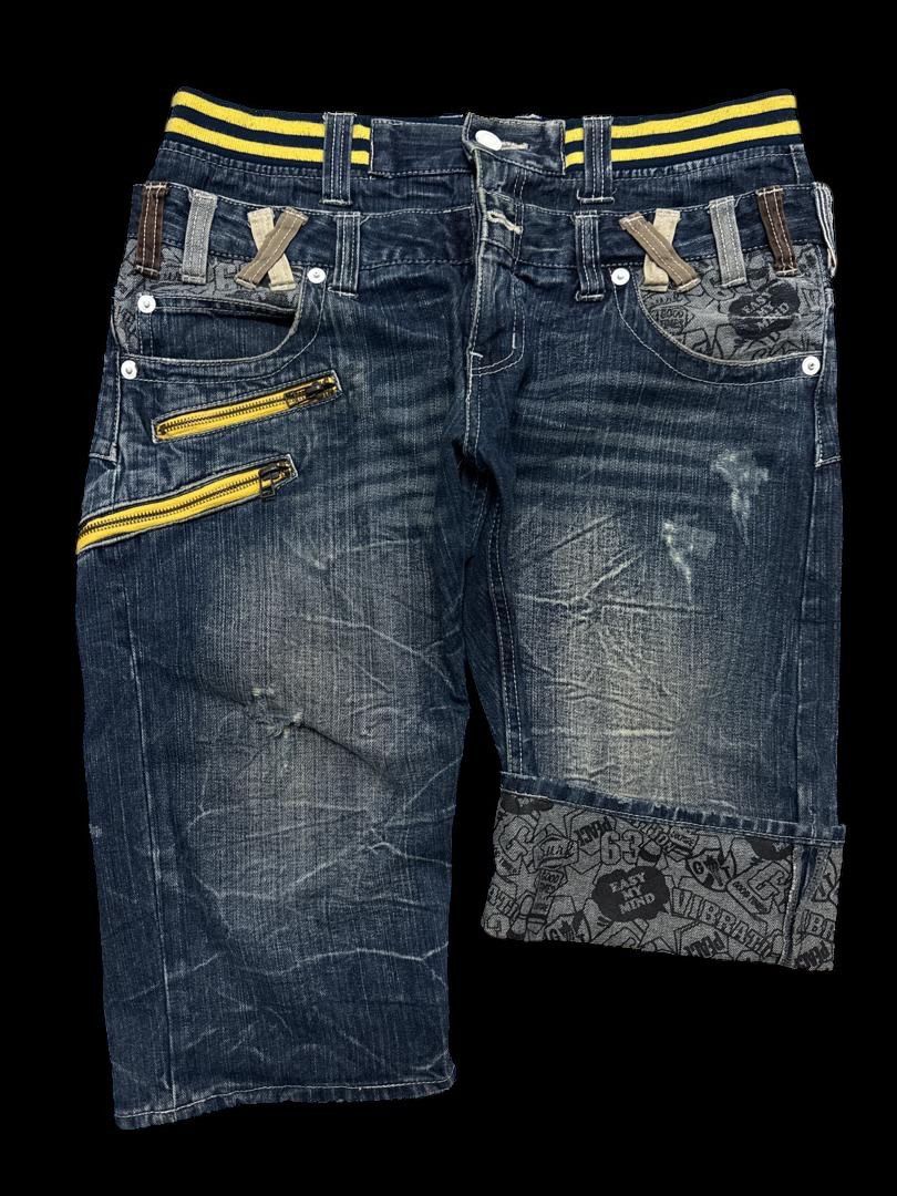 Vintage RARE Vintage Japanese Double Waist Mudwash Short Pants Sick Size US 32 / EU 48 - 3 Thumbnail