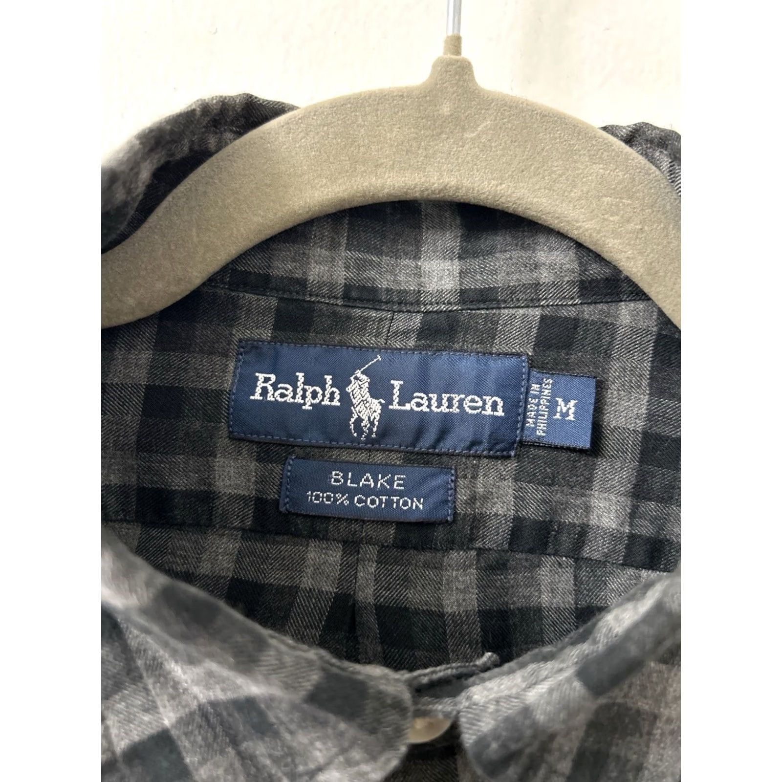 Ralph Lauren VTG Ralph Lauren Blake Shirt Mens Medium Gray Black Plaid Cotton Button Down L/S Size US M / EU 48-50 / 2 - 5 Thumbnail