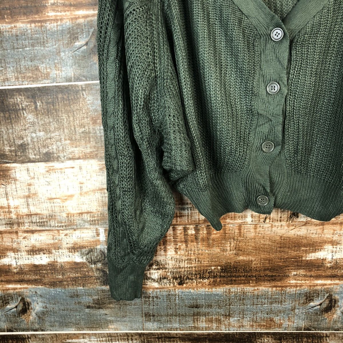 Homespun Knitwear × Japanese Brand Khalita Green Cardigan Knitwear #A1488 Size M / US 6-8 / IT 42-44 - 7 Thumbnail
