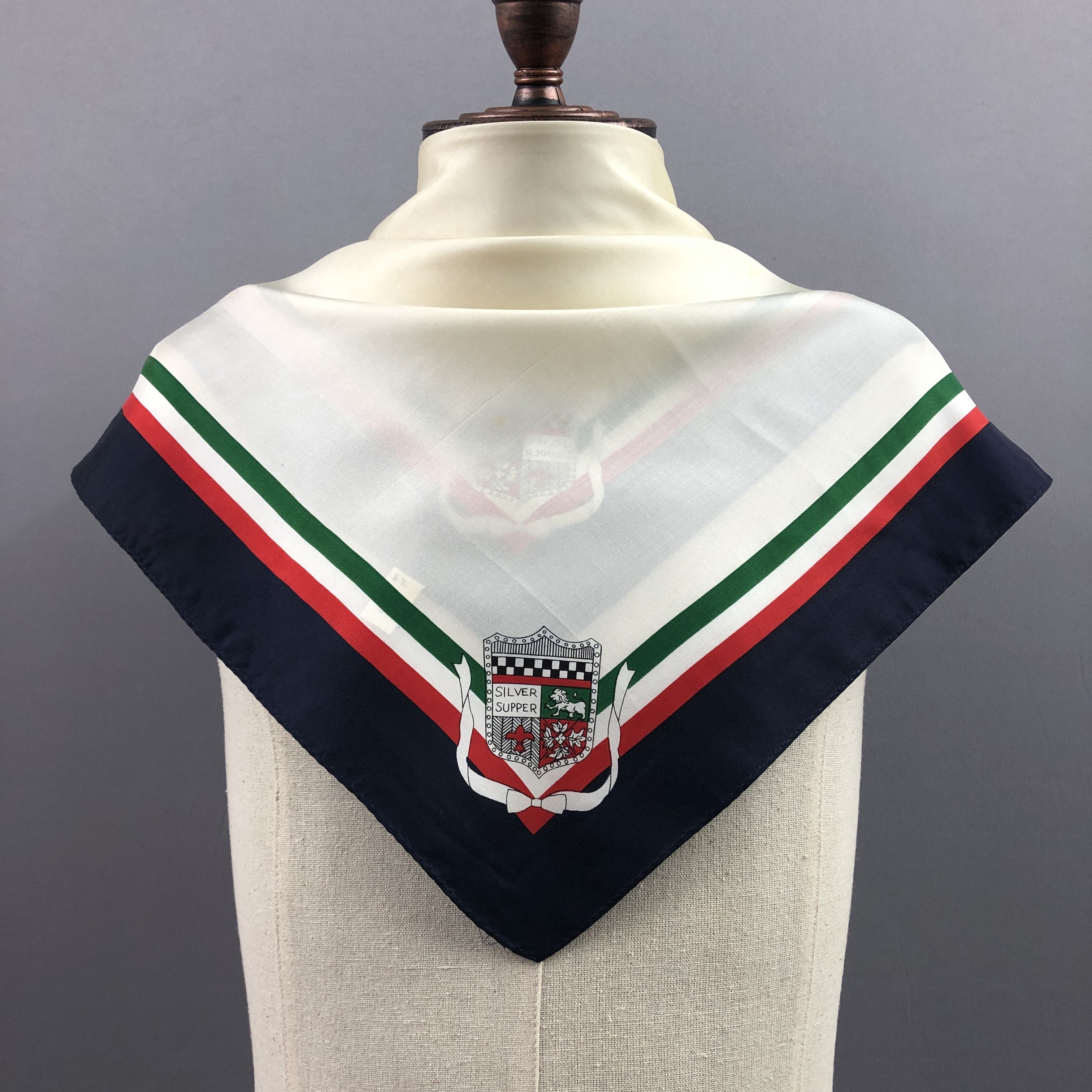 Other × Vintage Vintage Silver Supper SILK Scarf Twill Stole Wraps Scarves Size ONE SIZE - 2 Thumbnail