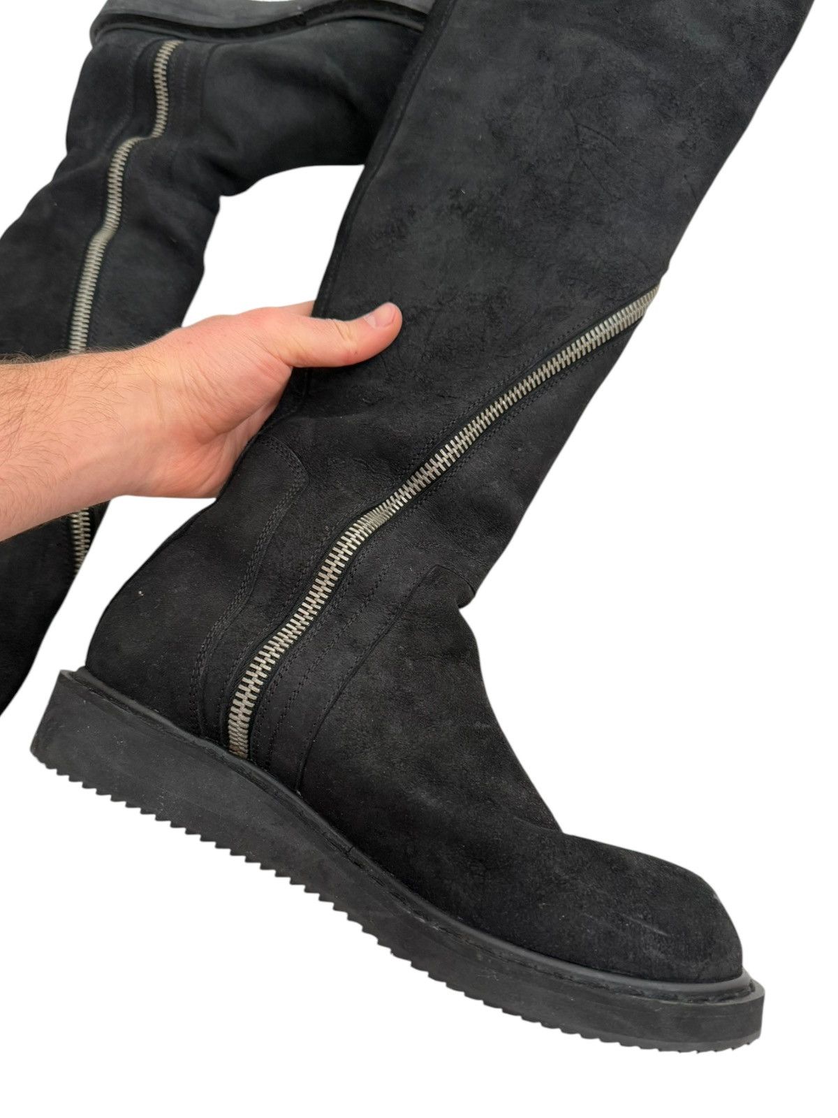 Rick Owens RARE Reverse Leather Limo Spiral Knee High Creeper Boot Size US 9 / EU 42 - 8 Thumbnail