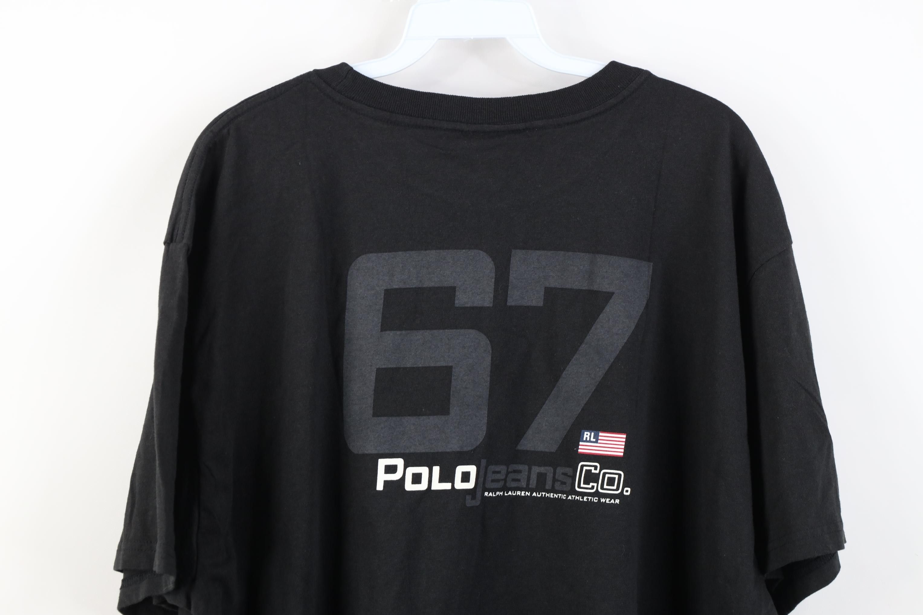 Polo Ralph Lauren Deadstock Vintage 90s Ralph Lauren Monogram T-Shirt Black Size US XL / EU 56 / 4 - 13 Thumbnail