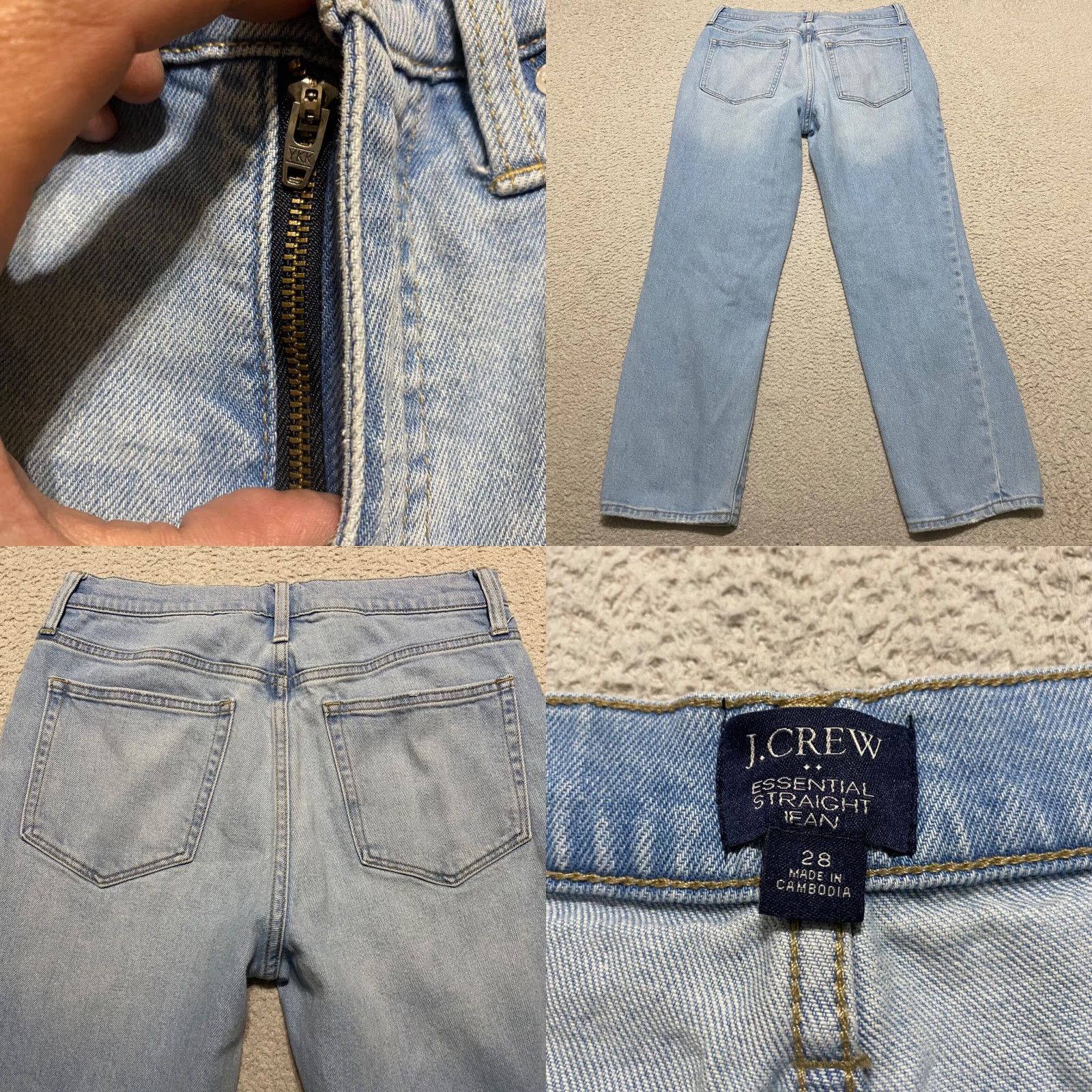 J.Crew J.CREW Jeans Blue Denim Light Wash Distressed Mid Rise 28 Adults Womens Straight 5-Pocket Denim Size 28" / US 6 / IT 42 - 8 Thumbnail